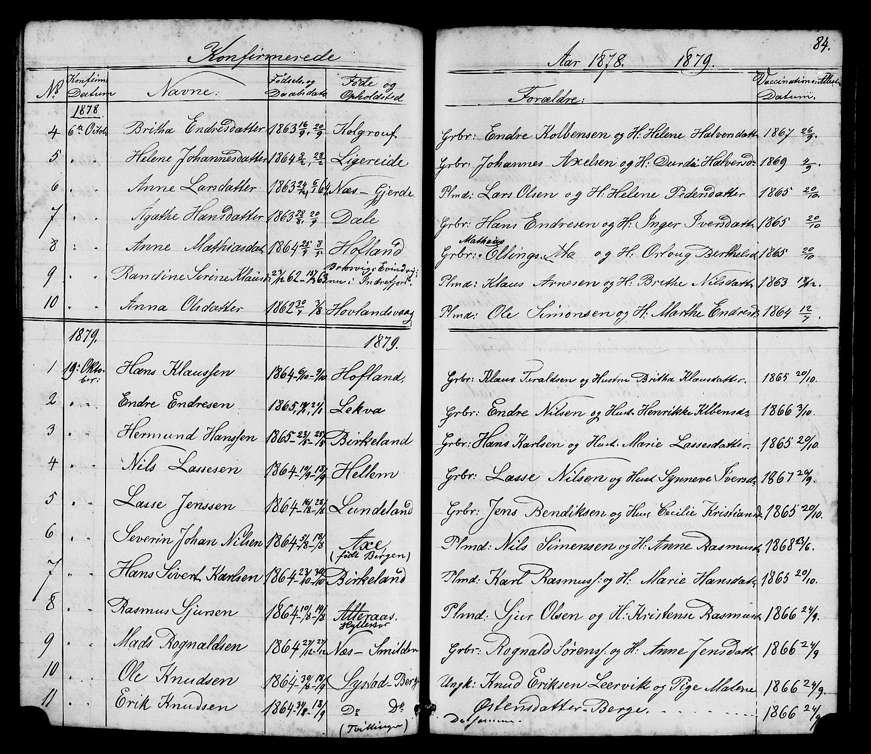 Hyllestad sokneprestembete, SAB/A-80401: Parish register (copy) no. A 2, 1876-1906, p. 84