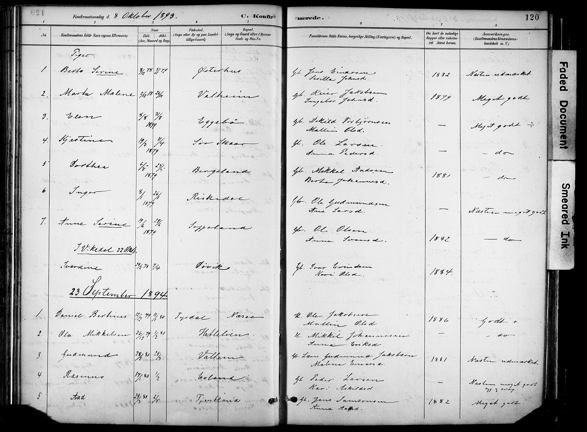 Hjelmeland sokneprestkontor, AV/SAST-A-101843/02/A/L0001: Parish register (official) no. A 16, 1887-1926, p. 120