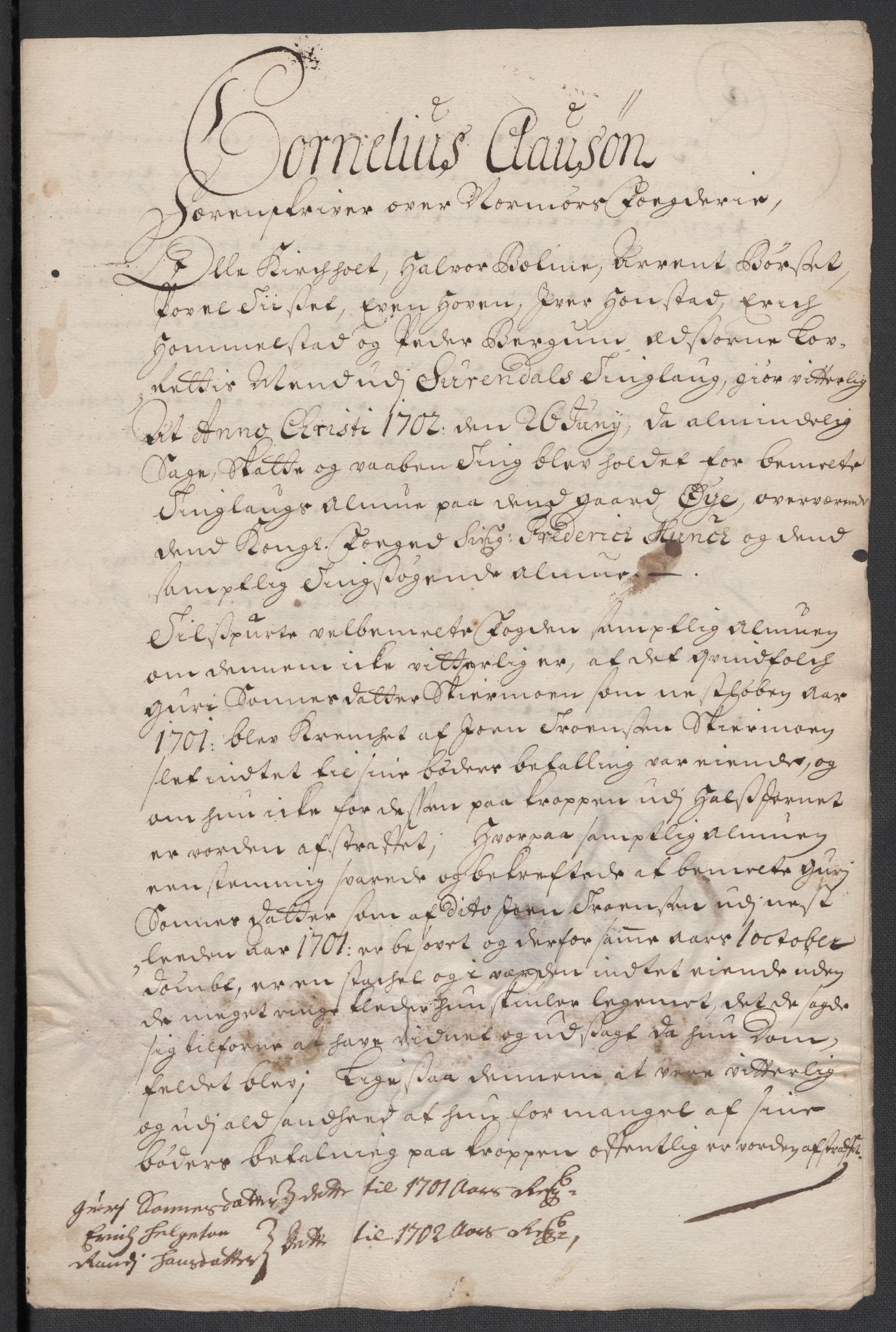 Rentekammeret inntil 1814, Reviderte regnskaper, Fogderegnskap, AV/RA-EA-4092/R56/L3739: Fogderegnskap Nordmøre, 1700-1702, p. 534