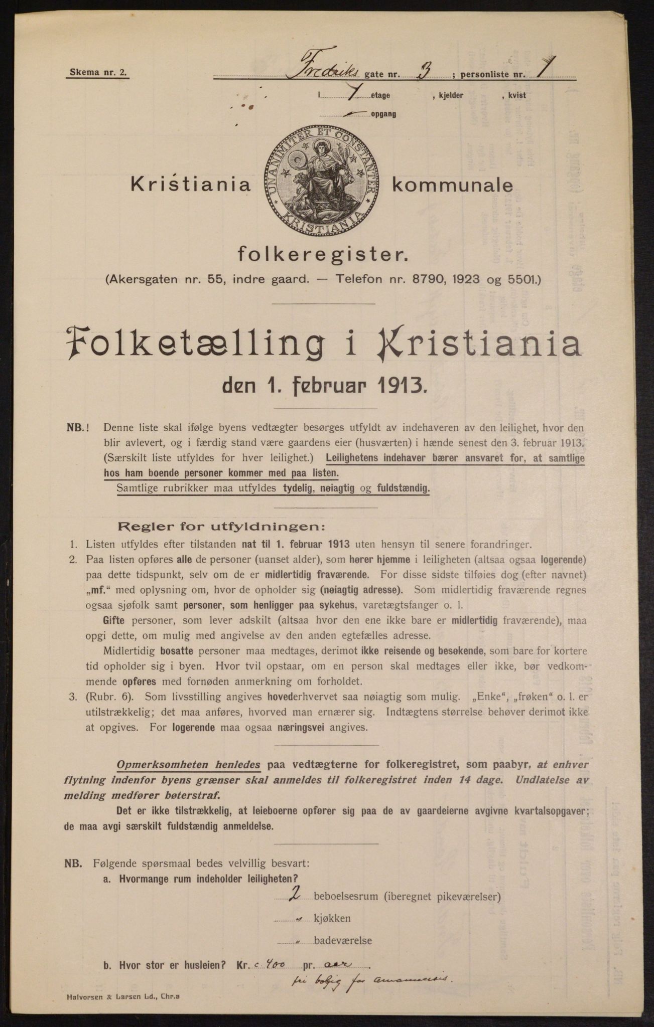 OBA, Municipal Census 1913 for Kristiania, 1913, p. 26765