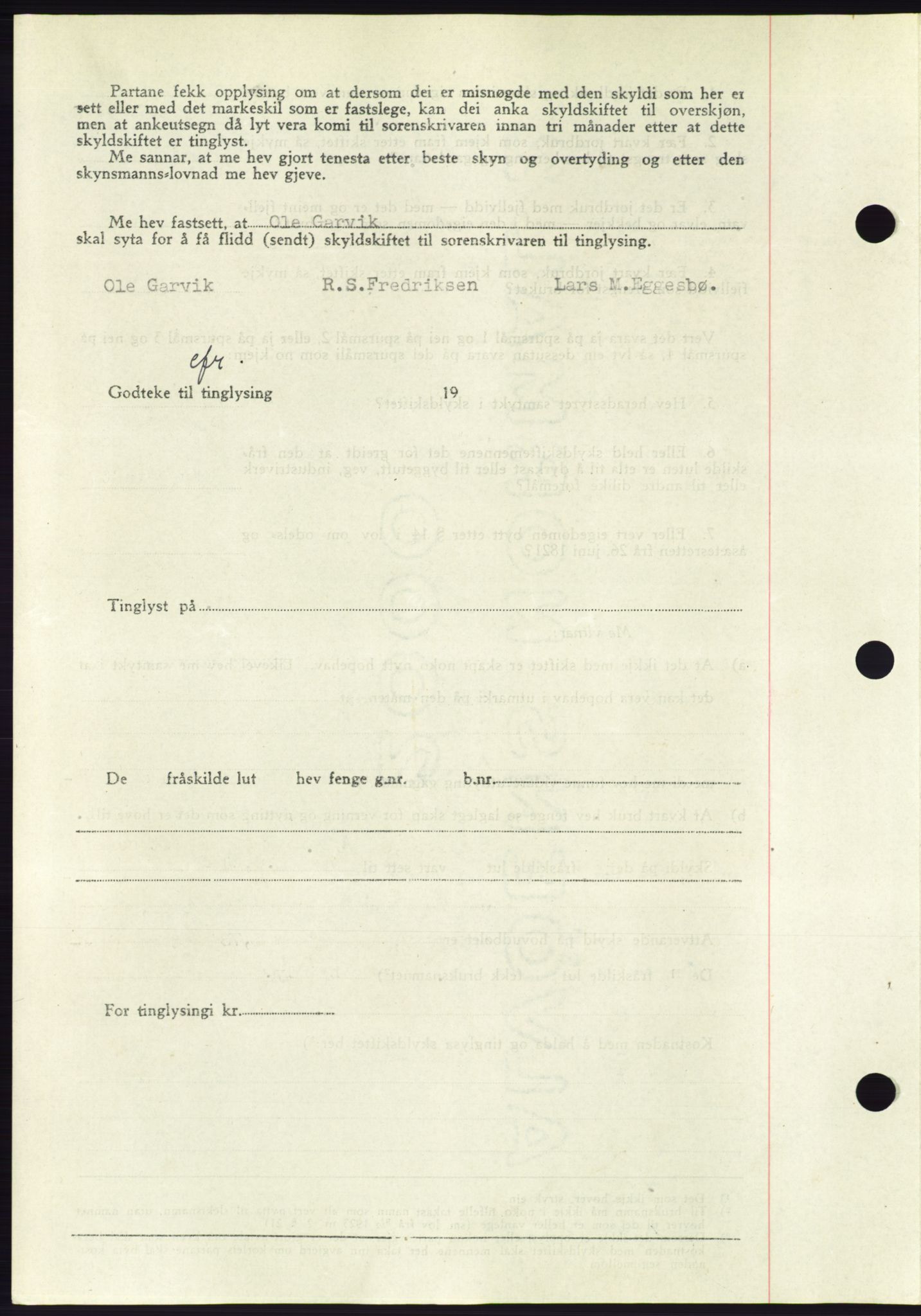 Søre Sunnmøre sorenskriveri, AV/SAT-A-4122/1/2/2C/L0084: Mortgage book no. 10A, 1949-1949, Diary no: : 305/1949