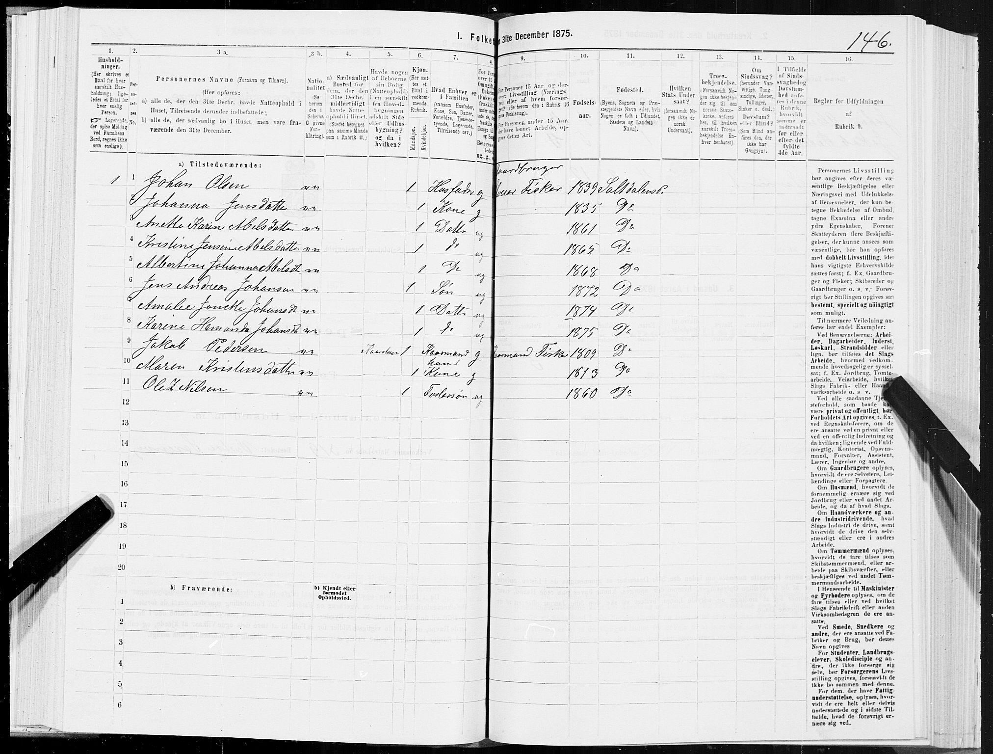 SAT, 1875 census for 1840P Saltdal, 1875, p. 1146