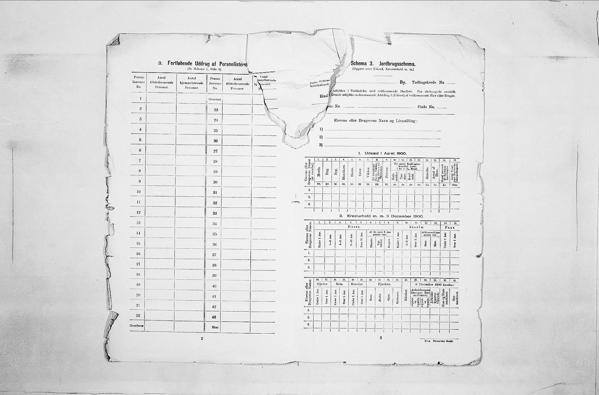 SAO, 1900 census for Kristiania, 1900, p. 113598