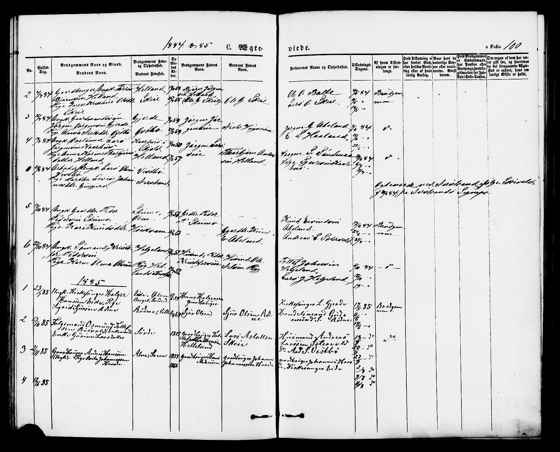 Vikedal sokneprestkontor, AV/SAST-A-101840/01/IV: Parish register (official) no. A 8, 1868-1885, p. 100