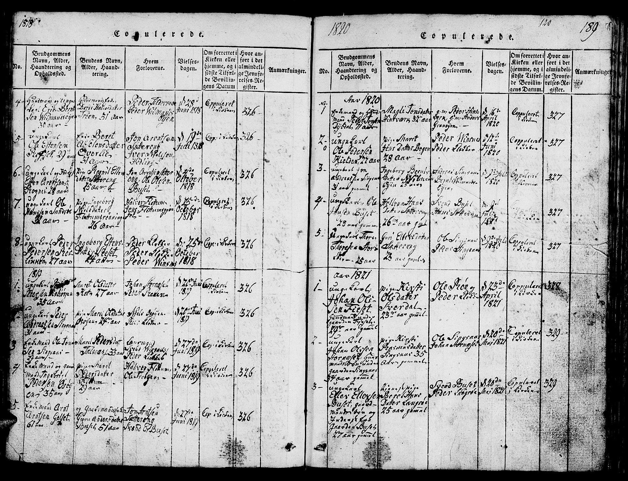 Ministerialprotokoller, klokkerbøker og fødselsregistre - Sør-Trøndelag, SAT/A-1456/688/L1026: Parish register (copy) no. 688C01, 1817-1860, p. 189