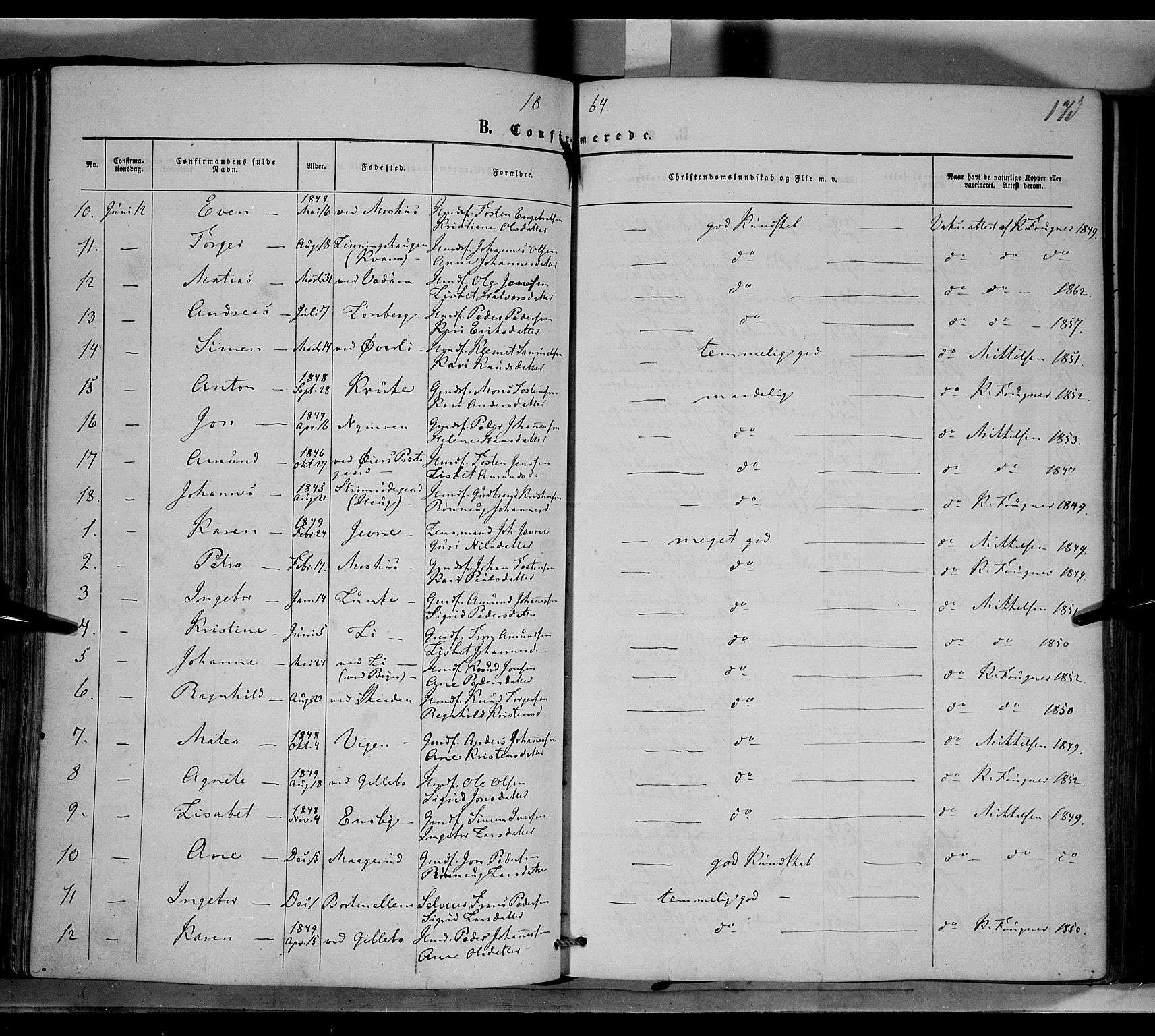 Øyer prestekontor, AV/SAH-PREST-084/H/Ha/Haa/L0006: Parish register (official) no. 6, 1858-1874, p. 173