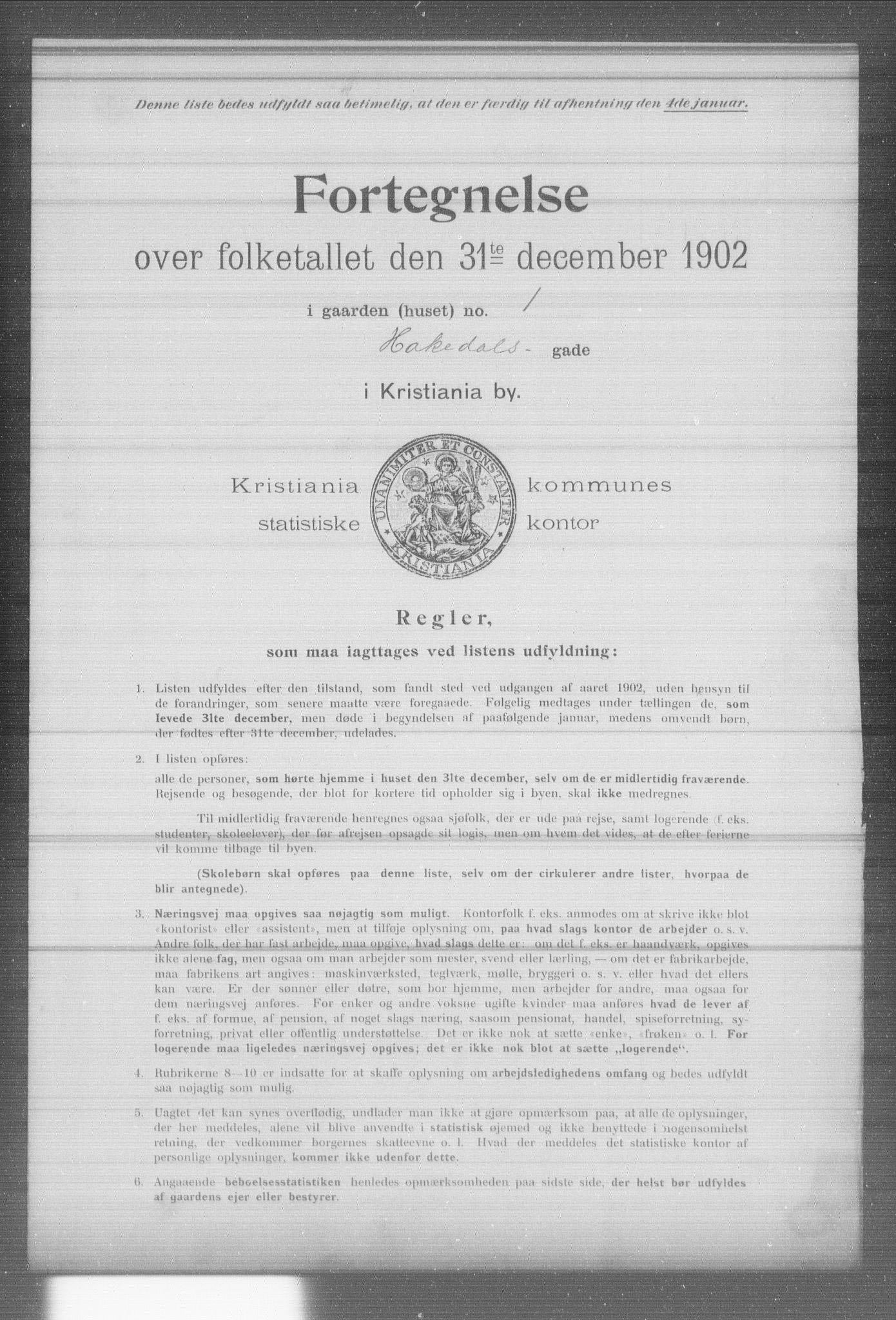 OBA, Municipal Census 1902 for Kristiania, 1902, p. 6503