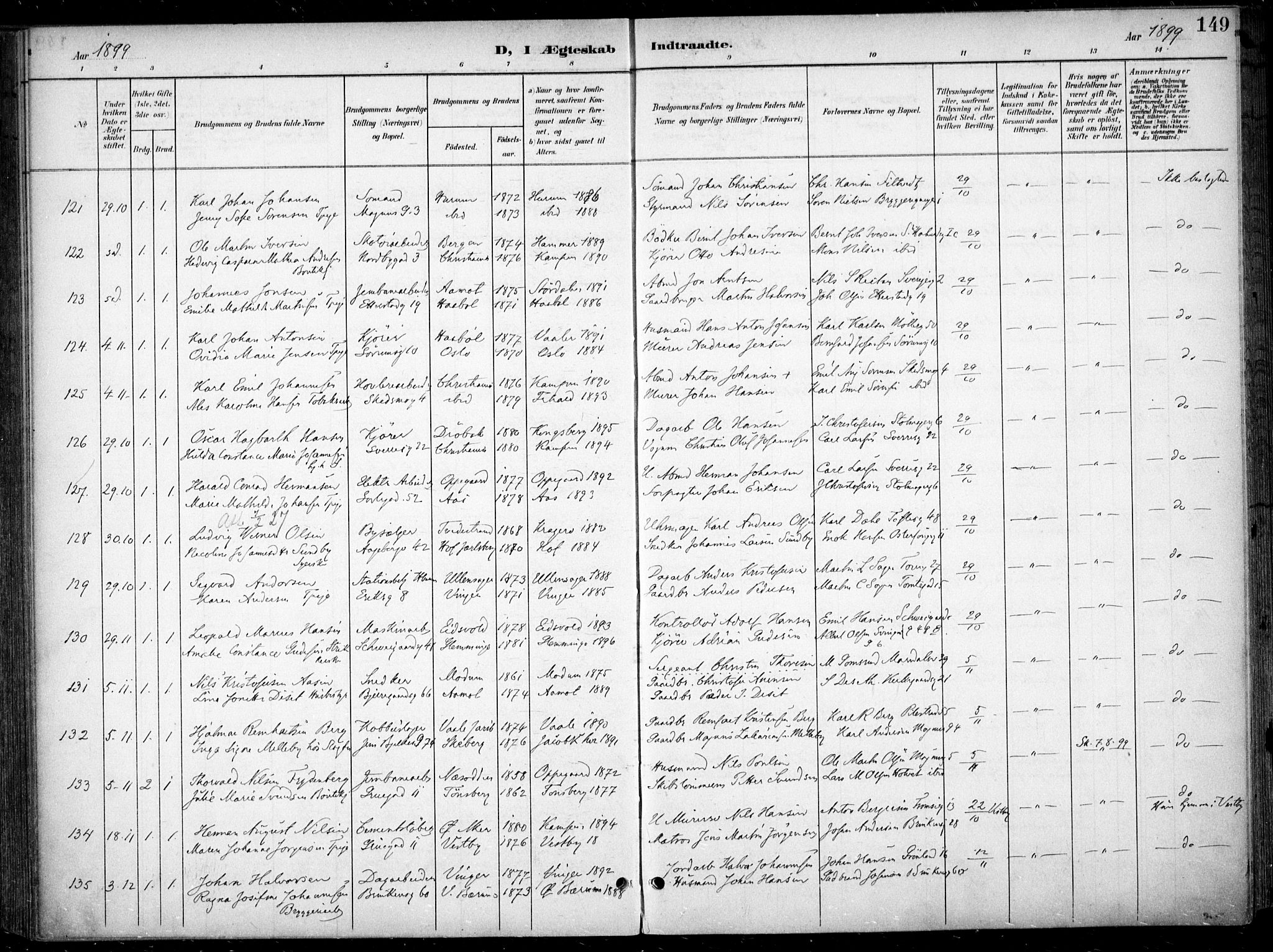 Kampen prestekontor Kirkebøker, SAO/A-10853/F/Fa/L0009: Parish register (official) no. I 9, 1899-1911, p. 149