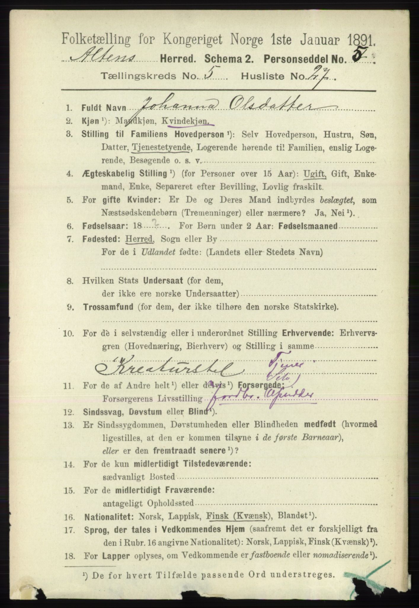 RA, 1891 census for 2012 Alta, 1891, p. 1810