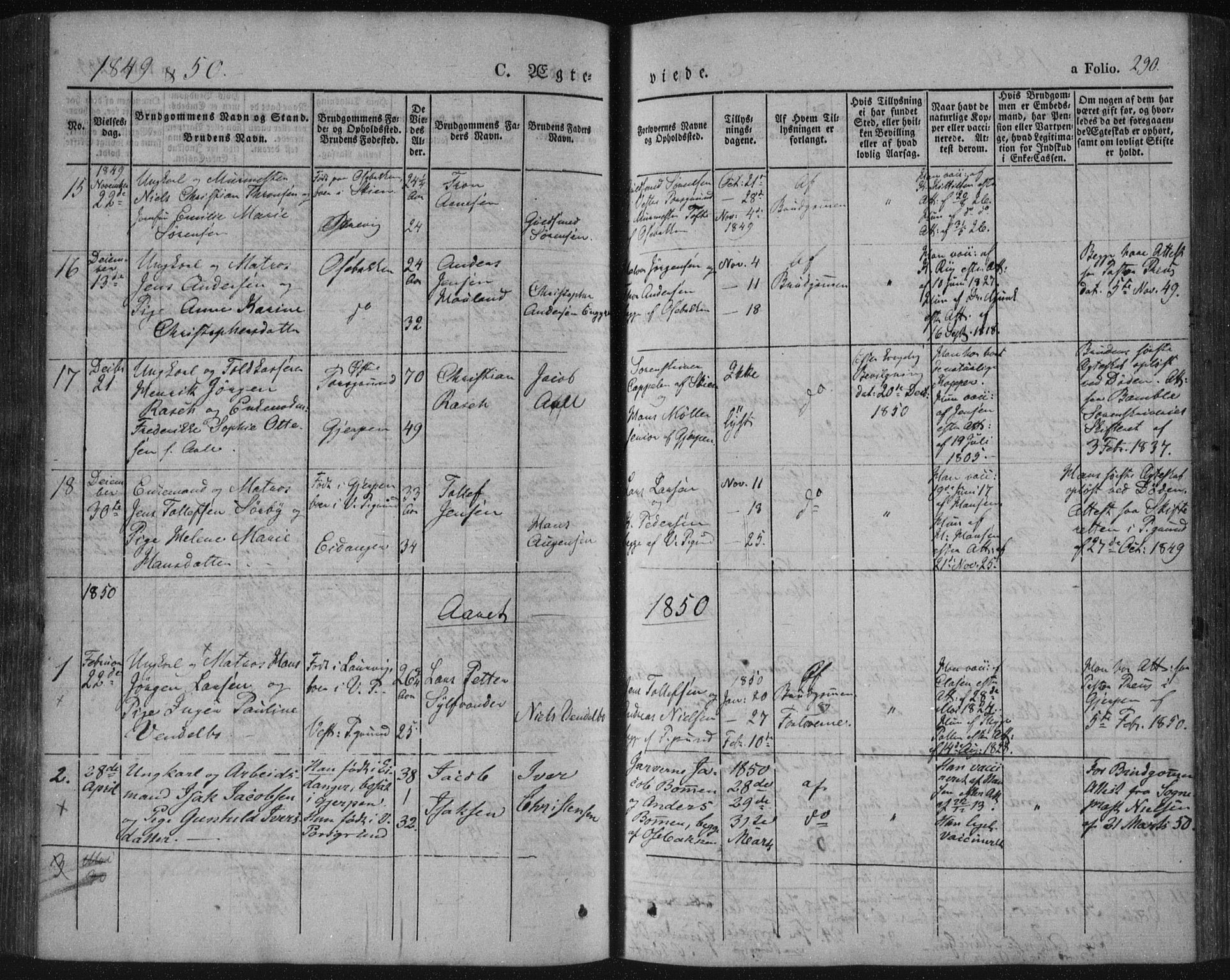 Porsgrunn kirkebøker , SAKO/A-104/F/Fa/L0006: Parish register (official) no. 6, 1841-1857, p. 290