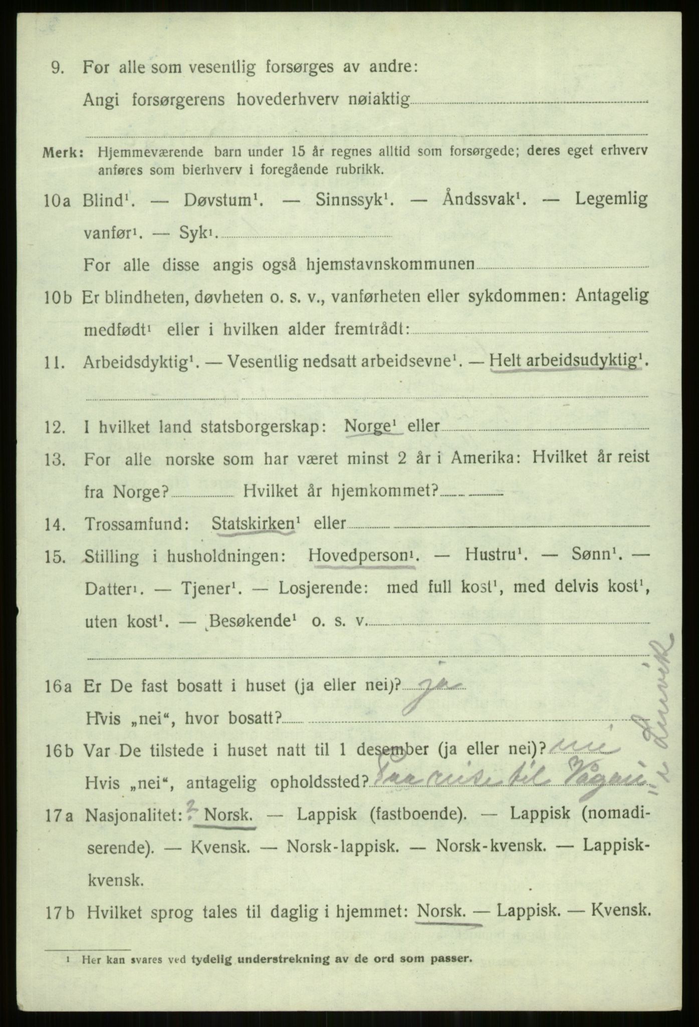 SATØ, 1920 census for Tranøy, 1920, p. 1942