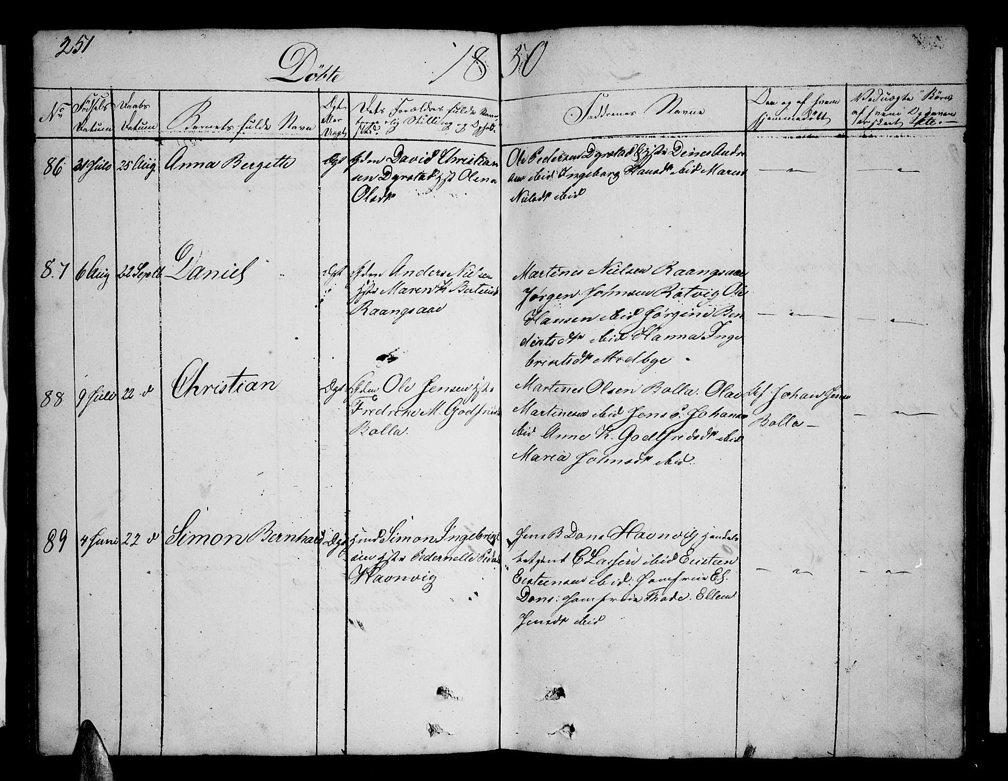 Ibestad sokneprestembete, SATØ/S-0077/H/Ha/Hab/L0003klokker: Parish register (copy) no. 3, 1833-1852, p. 251
