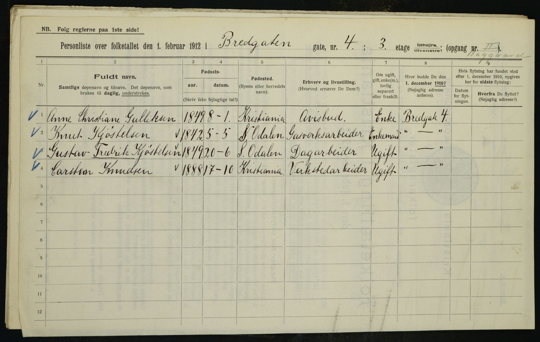 OBA, Municipal Census 1912 for Kristiania, 1912, p. 8018