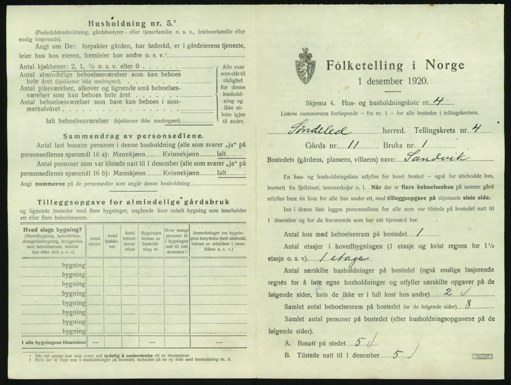 SAK, 1920 census for Søndeled, 1920, p. 343