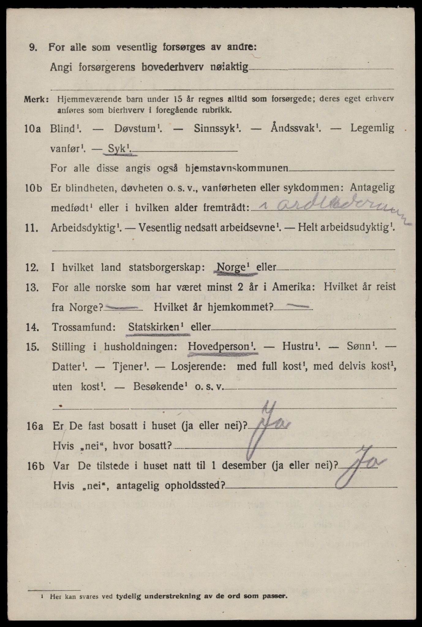 SAST, 1920 census for Sjernarøy, 1920, p. 1539