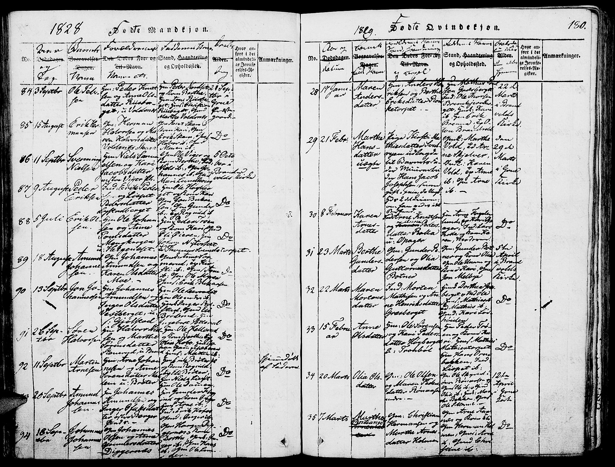 Grue prestekontor, AV/SAH-PREST-036/H/Ha/Haa/L0006: Parish register (official) no. 6, 1814-1830, p. 180