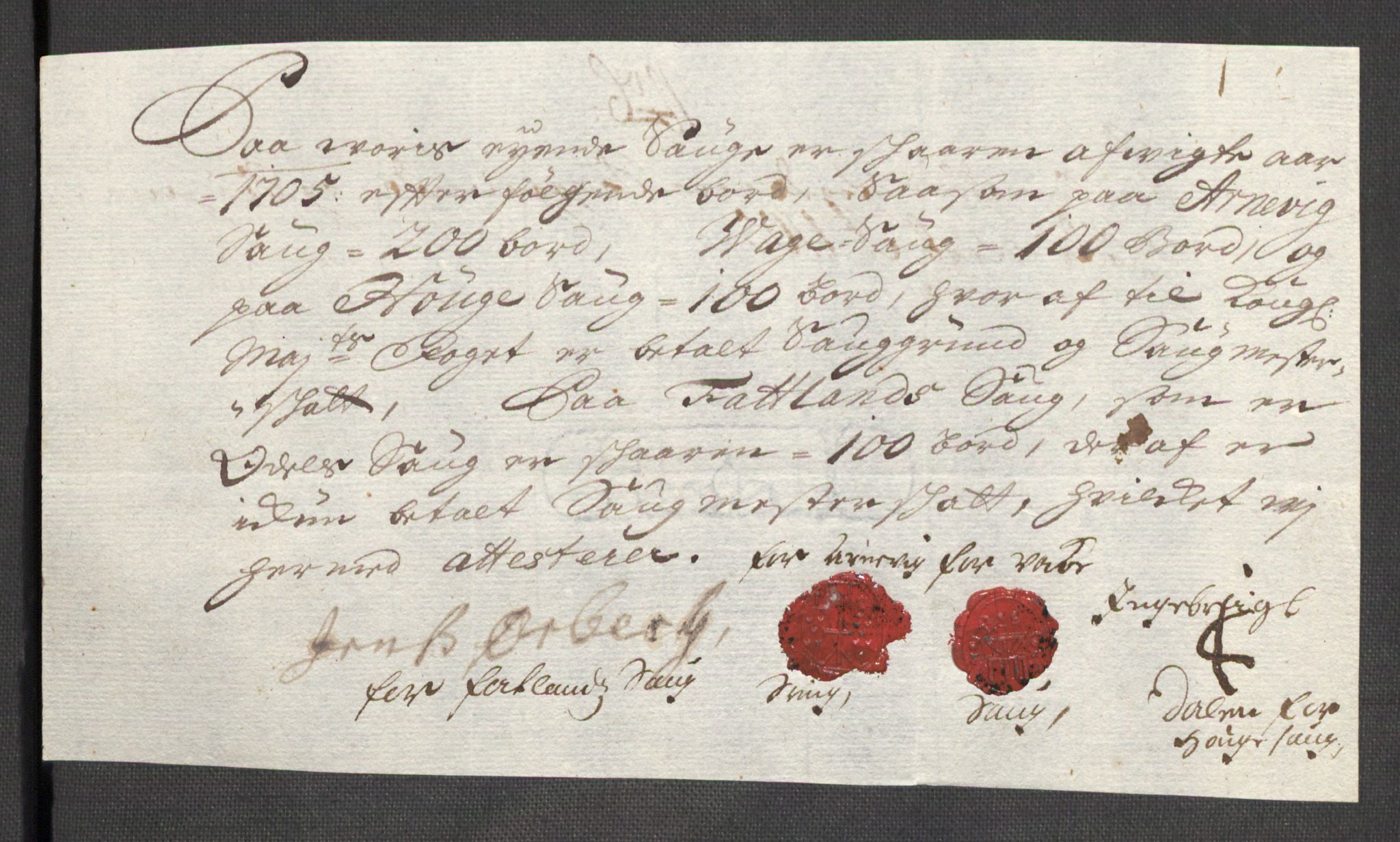 Rentekammeret inntil 1814, Reviderte regnskaper, Fogderegnskap, AV/RA-EA-4092/R48/L2983: Fogderegnskap Sunnhordland og Hardanger, 1705, p. 131