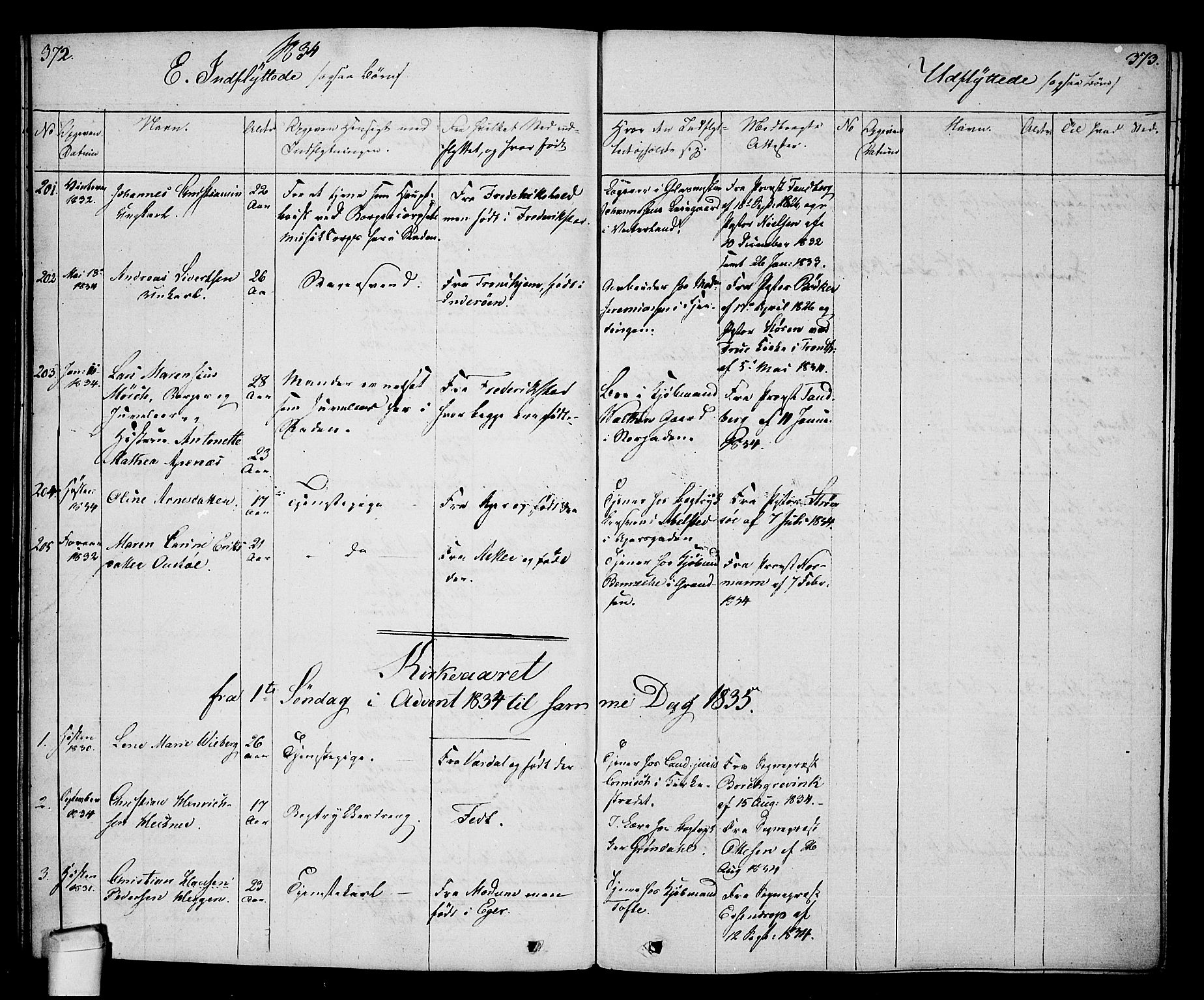 Oslo domkirke Kirkebøker, SAO/A-10752/F/Fa/L0027: Parish register (official) no. 27, 1828-1840, p. 372-373