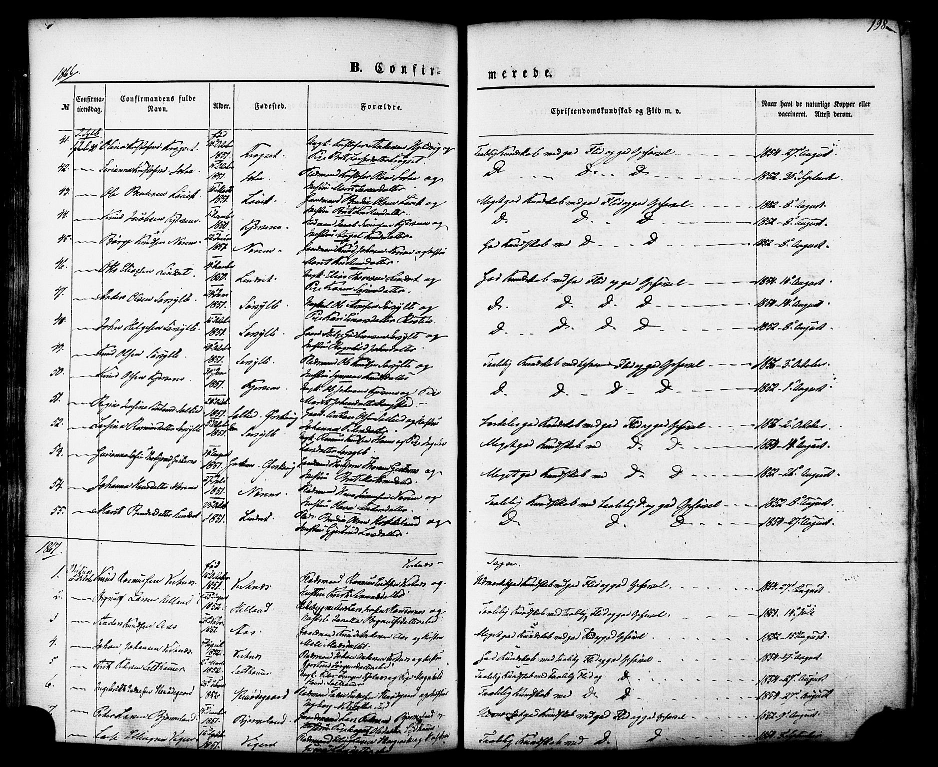 Ministerialprotokoller, klokkerbøker og fødselsregistre - Møre og Romsdal, SAT/A-1454/539/L0529: Parish register (official) no. 539A02, 1848-1872, p. 198