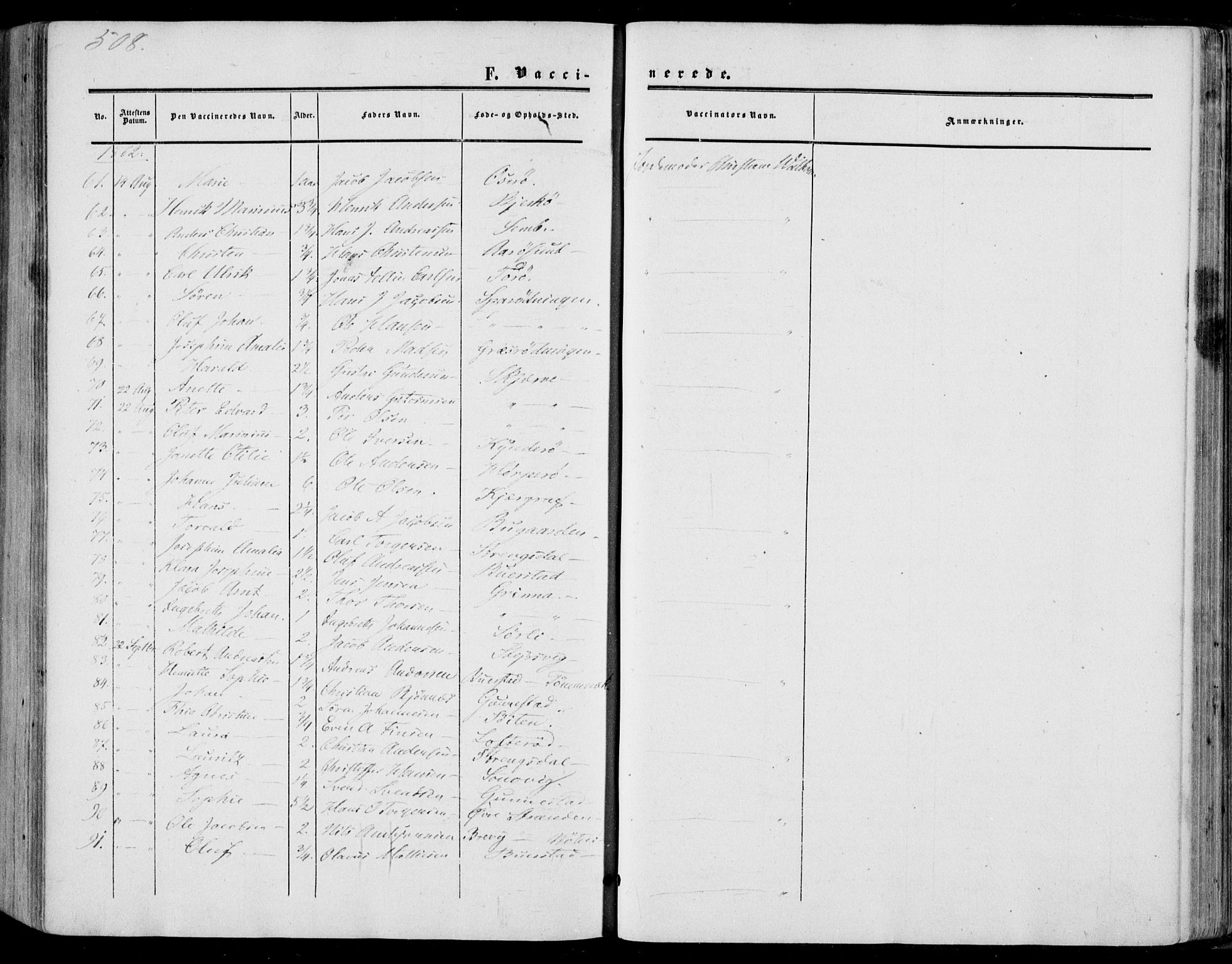 Nøtterøy kirkebøker, AV/SAKO-A-354/F/Fa/L0006: Parish register (official) no. I 6, 1852-1864, p. 508