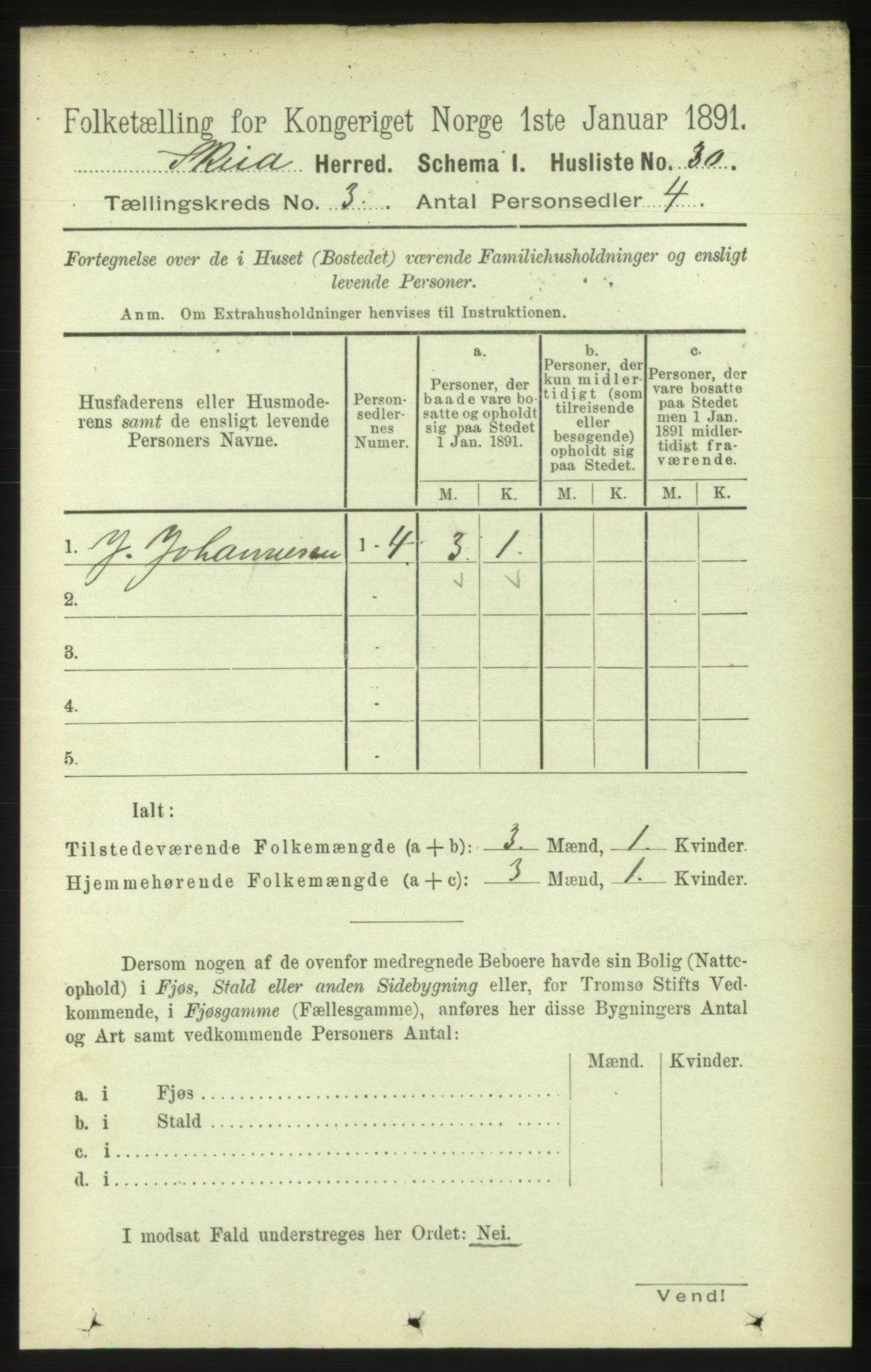 RA, 1891 census for 1732 Skei, 1891, p. 1080