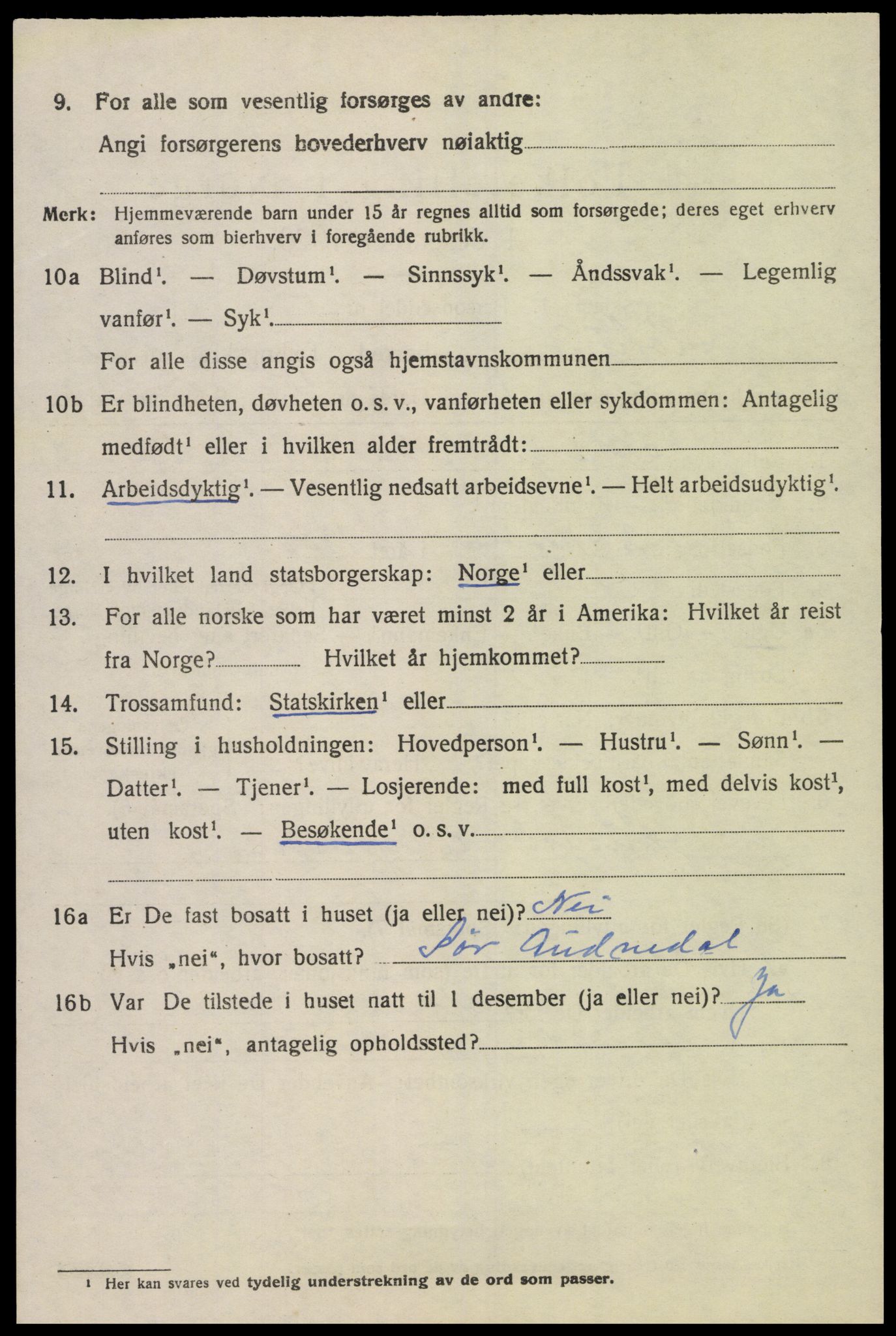 SAK, 1920 census for Holum, 1920, p. 2398