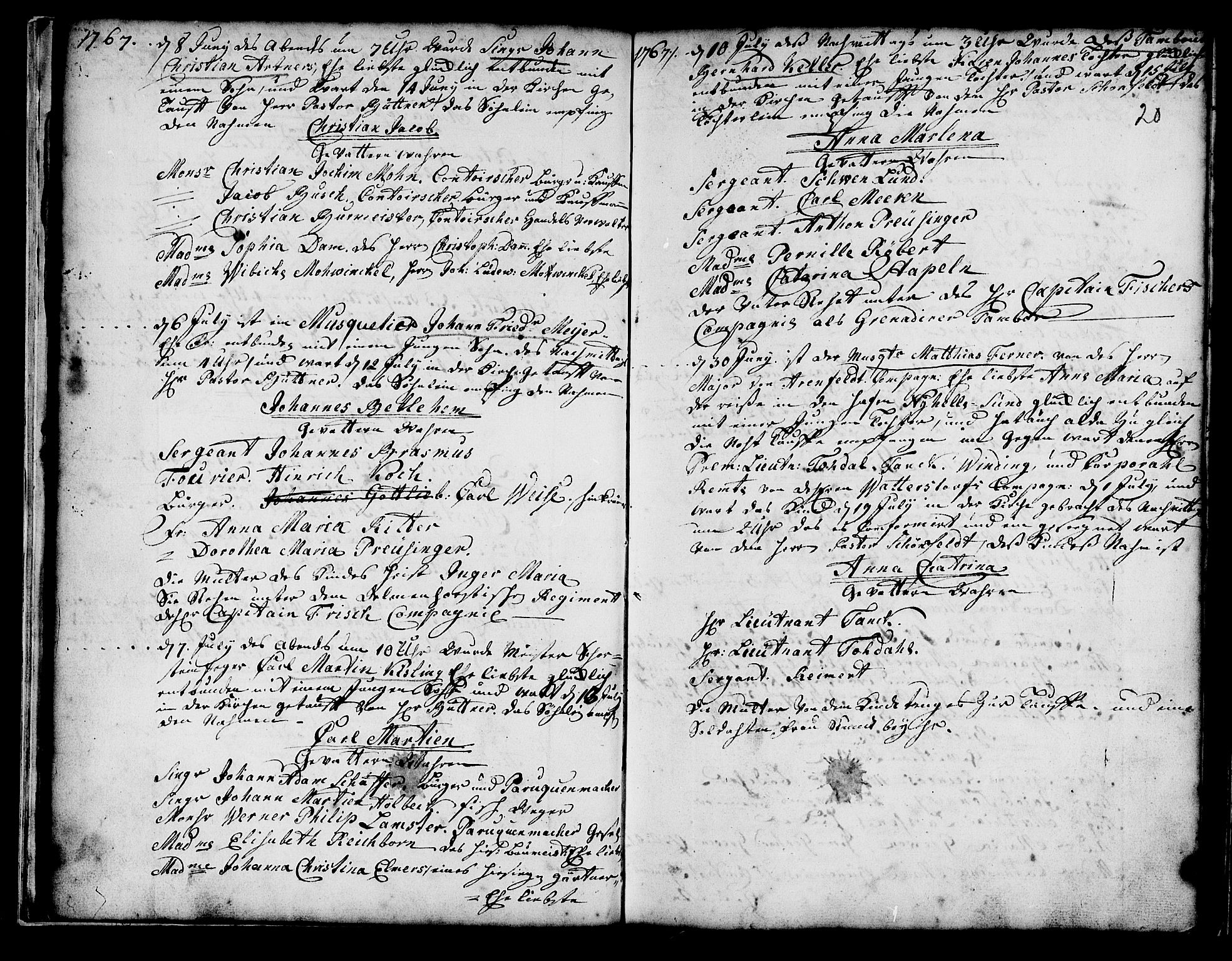 Mariakirken Sokneprestembete, SAB/A-76901/H/Haa/L0001: Parish register (official) no. A 1, 1740-1784, p. 20