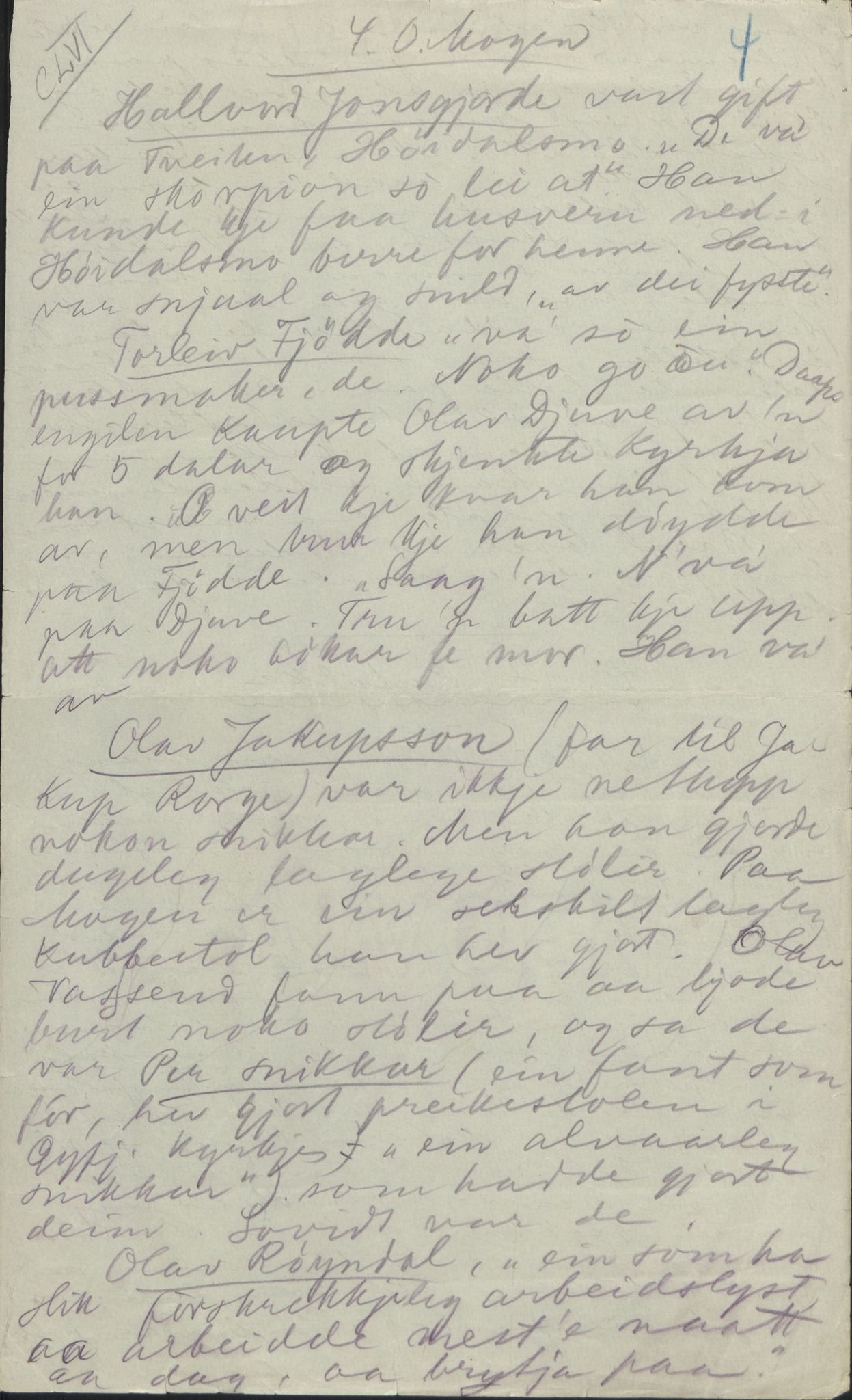 Rikard Berge, TEMU/TGM-A-1003/F/L0004/0052: 101-159 / 156 MRK: Øyfjell, Møsstraand o.a. Ymse rosemålarar, litt om spelemenn, 1908-1909, p. 4