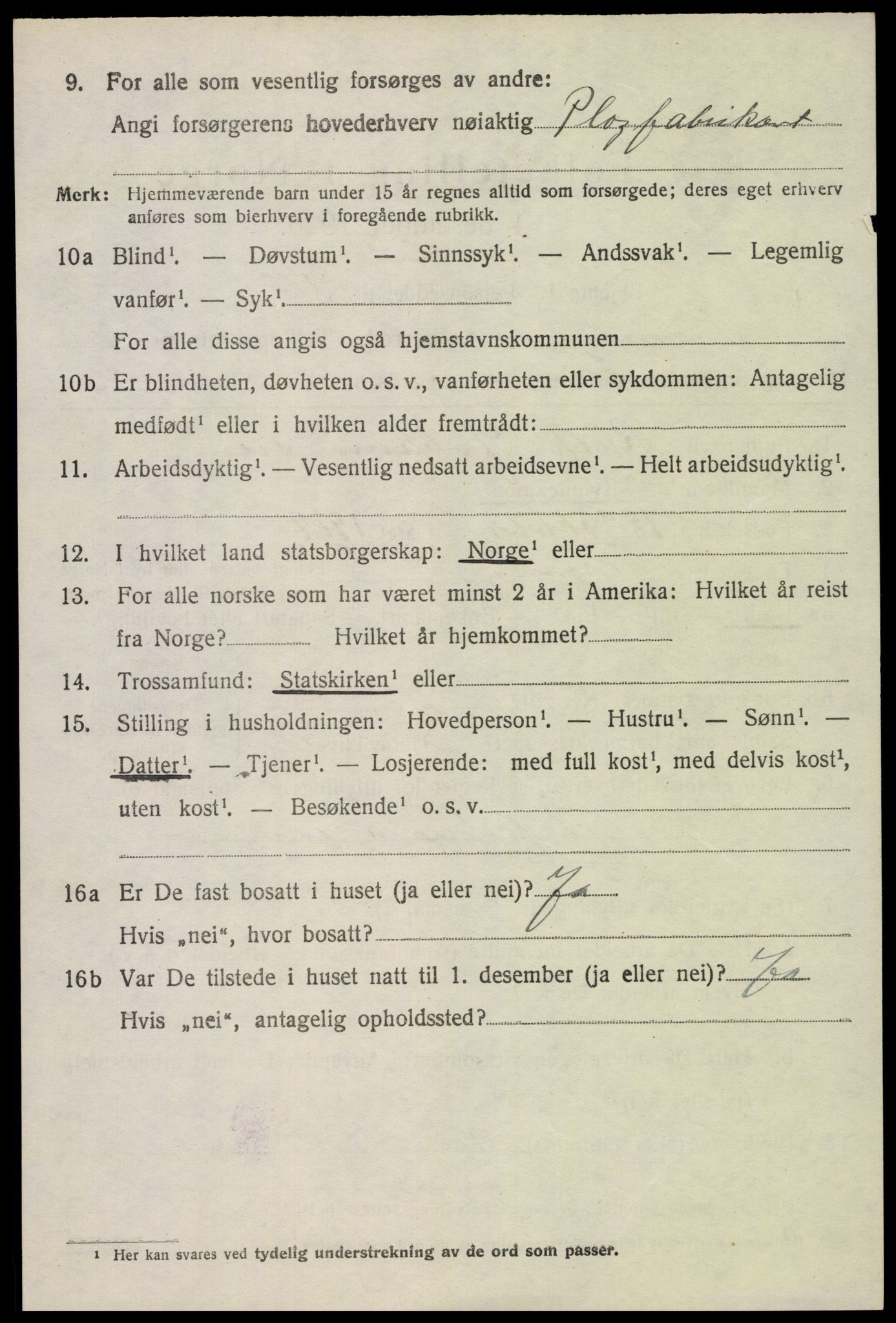 SAK, 1920 census for Tromøy, 1920, p. 4968