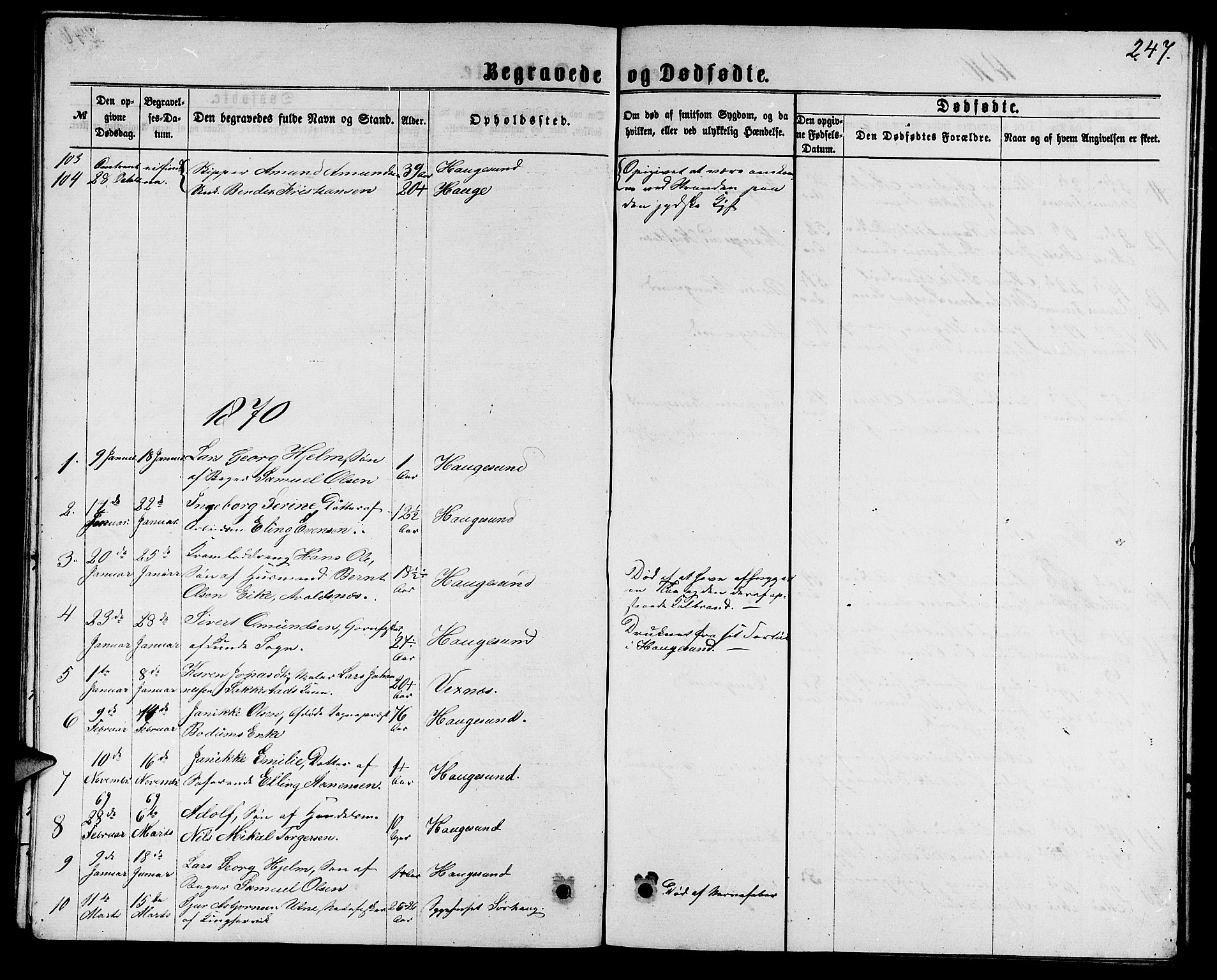 Torvastad sokneprestkontor, SAST/A -101857/H/Ha/Hab/L0007: Parish register (copy) no. B 7, 1866-1873, p. 247