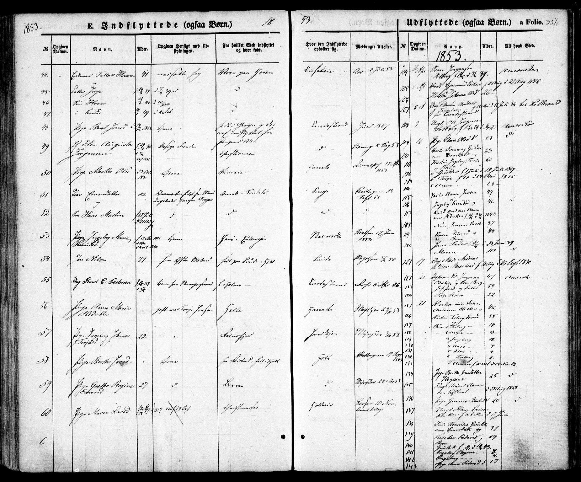 Holt sokneprestkontor, SAK/1111-0021/F/Fa/L0008: Parish register (official) no. A 8, 1849-1860, p. 351