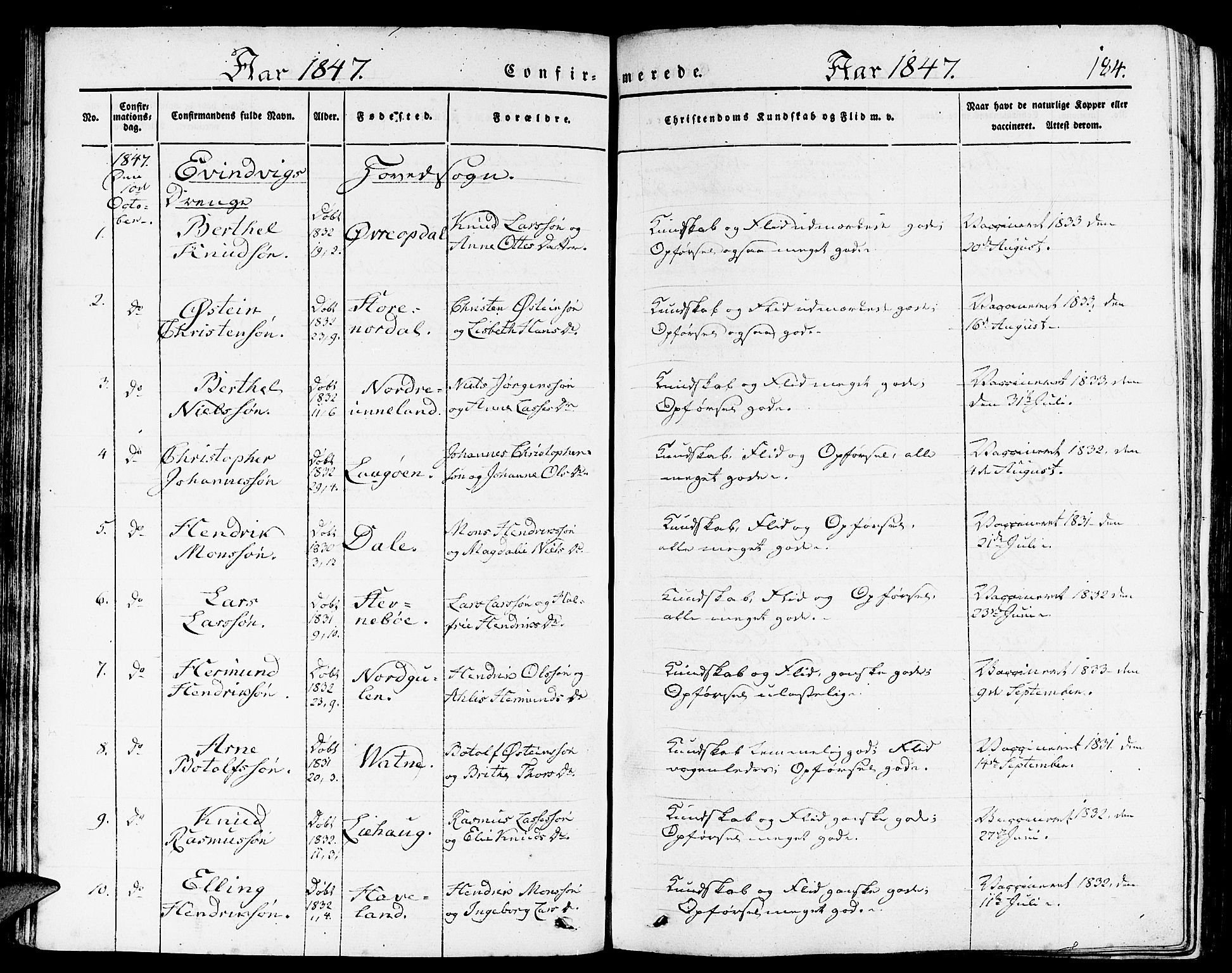 Gulen sokneprestembete, AV/SAB-A-80201/H/Haa/Haaa/L0020: Parish register (official) no. A 20, 1837-1847, p. 184