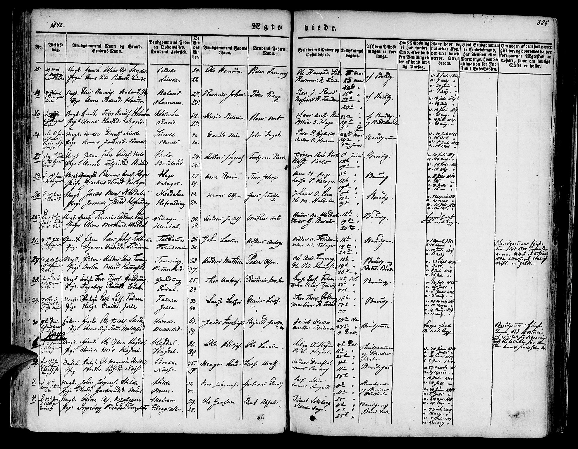 Innvik sokneprestembete, SAB/A-80501: Parish register (official) no. A 4II, 1832-1846, p. 325