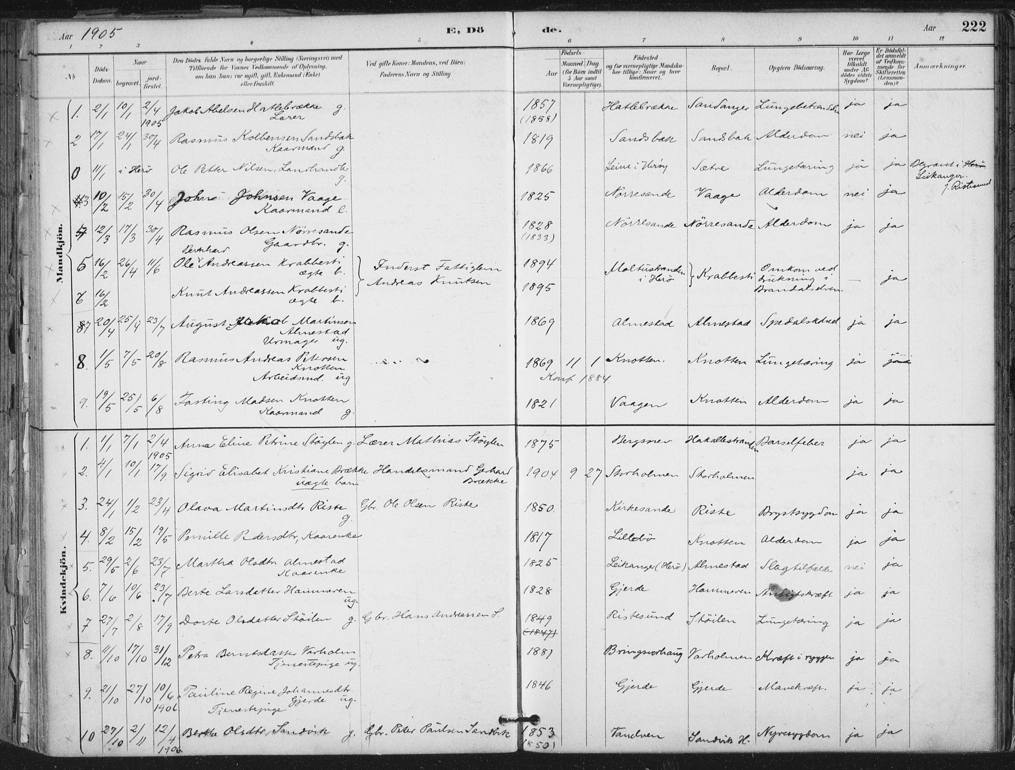 Ministerialprotokoller, klokkerbøker og fødselsregistre - Møre og Romsdal, AV/SAT-A-1454/503/L0037: Parish register (official) no. 503A05, 1884-1900, p. 222