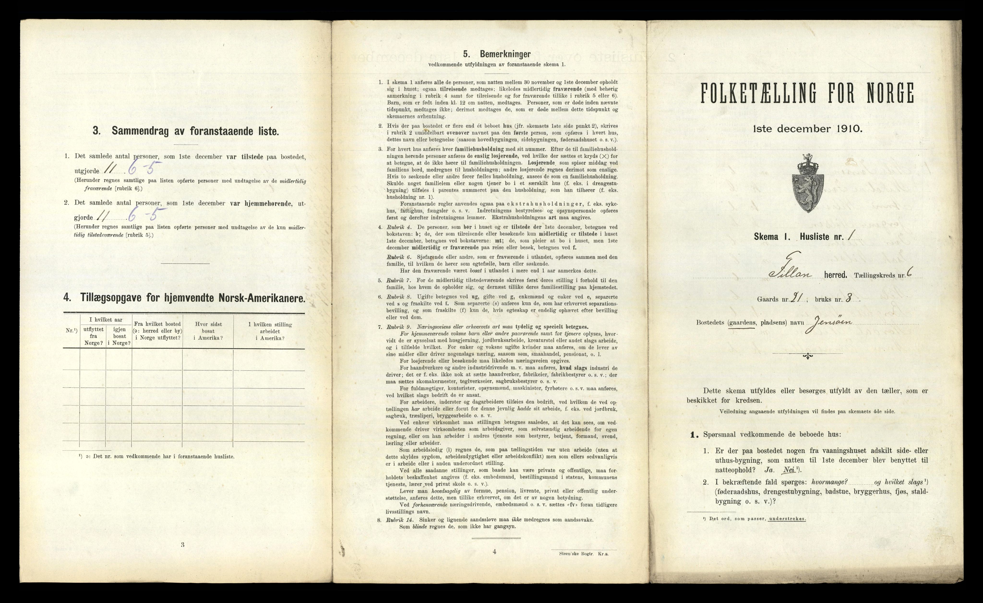 RA, 1910 census for Fillan, 1910, p. 407