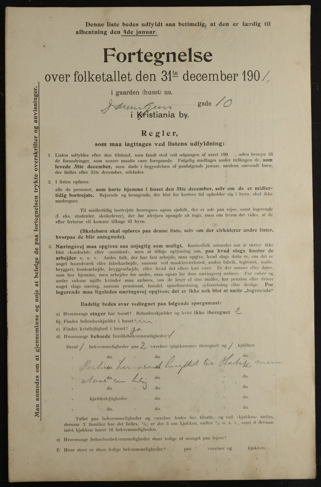 OBA, Municipal Census 1901 for Kristiania, 1901, p. 2793