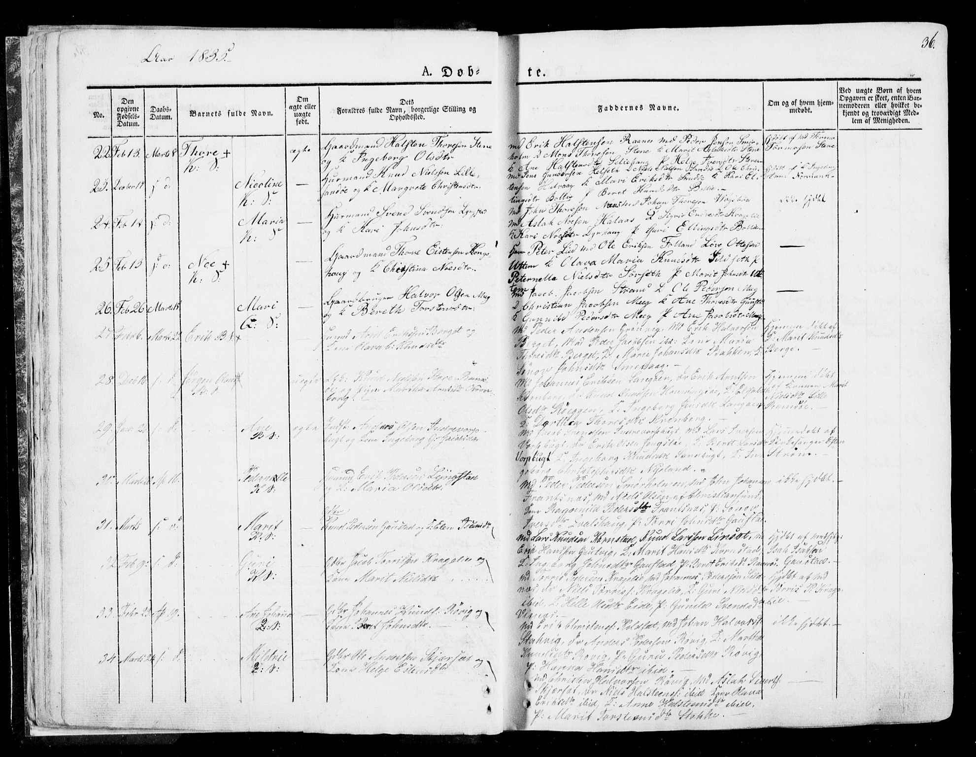 Ministerialprotokoller, klokkerbøker og fødselsregistre - Møre og Romsdal, AV/SAT-A-1454/568/L0803: Parish register (official) no. 568A10, 1830-1853, p. 36