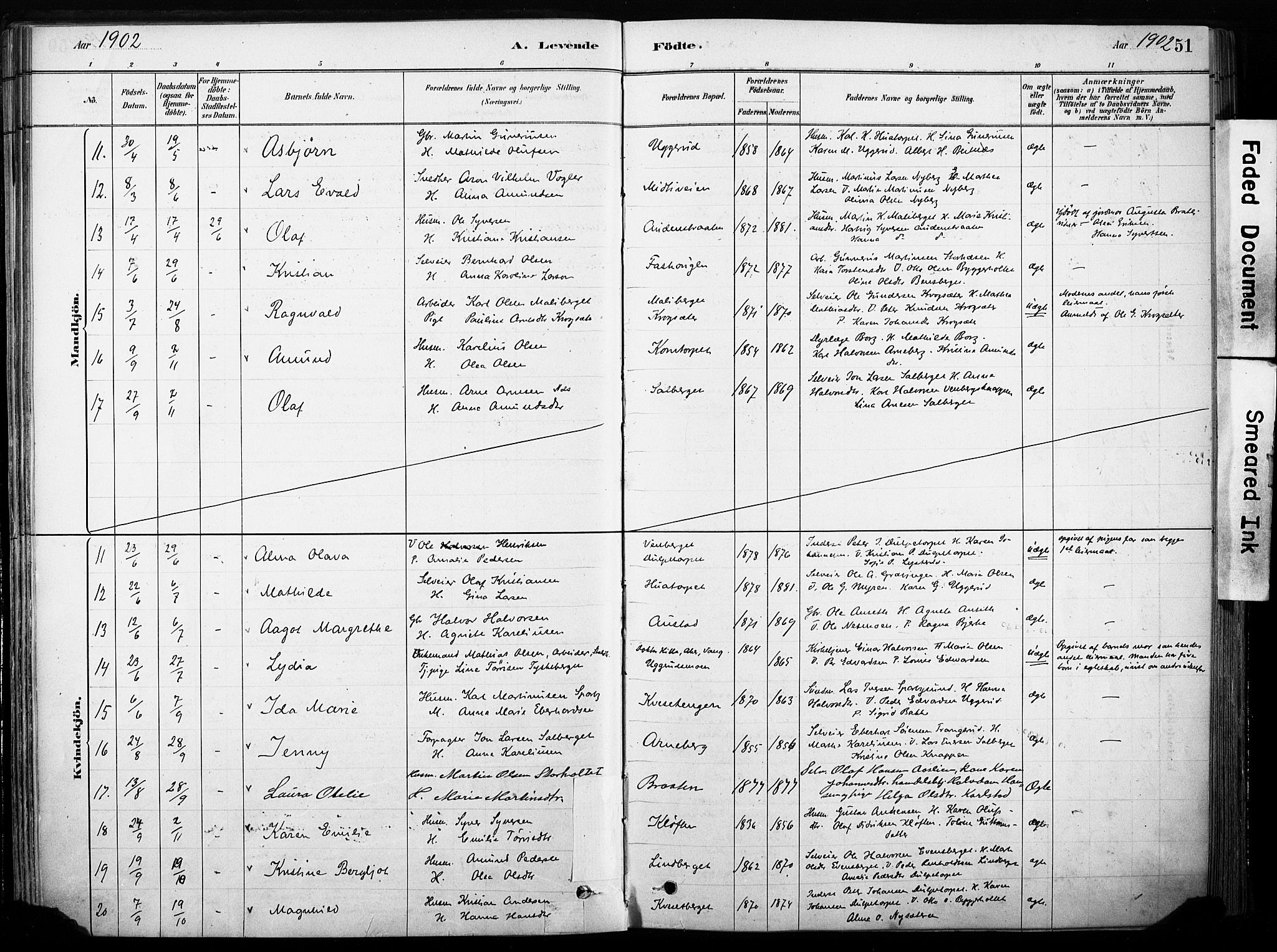 Hof prestekontor, AV/SAH-PREST-038/H/Ha/Haa/L0011: Parish register (official) no. 11, 1879-1911, p. 51