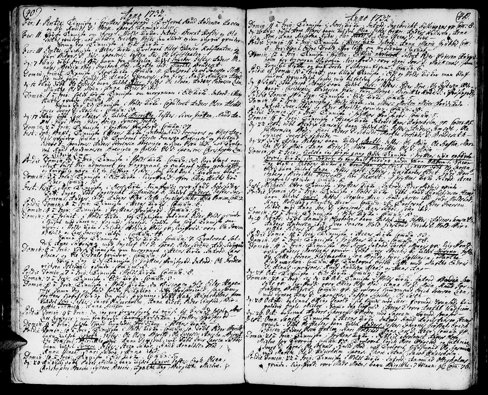 Ministerialprotokoller, klokkerbøker og fødselsregistre - Møre og Romsdal, AV/SAT-A-1454/544/L0568: Parish register (official) no. 544A01, 1725-1763, p. 40-41