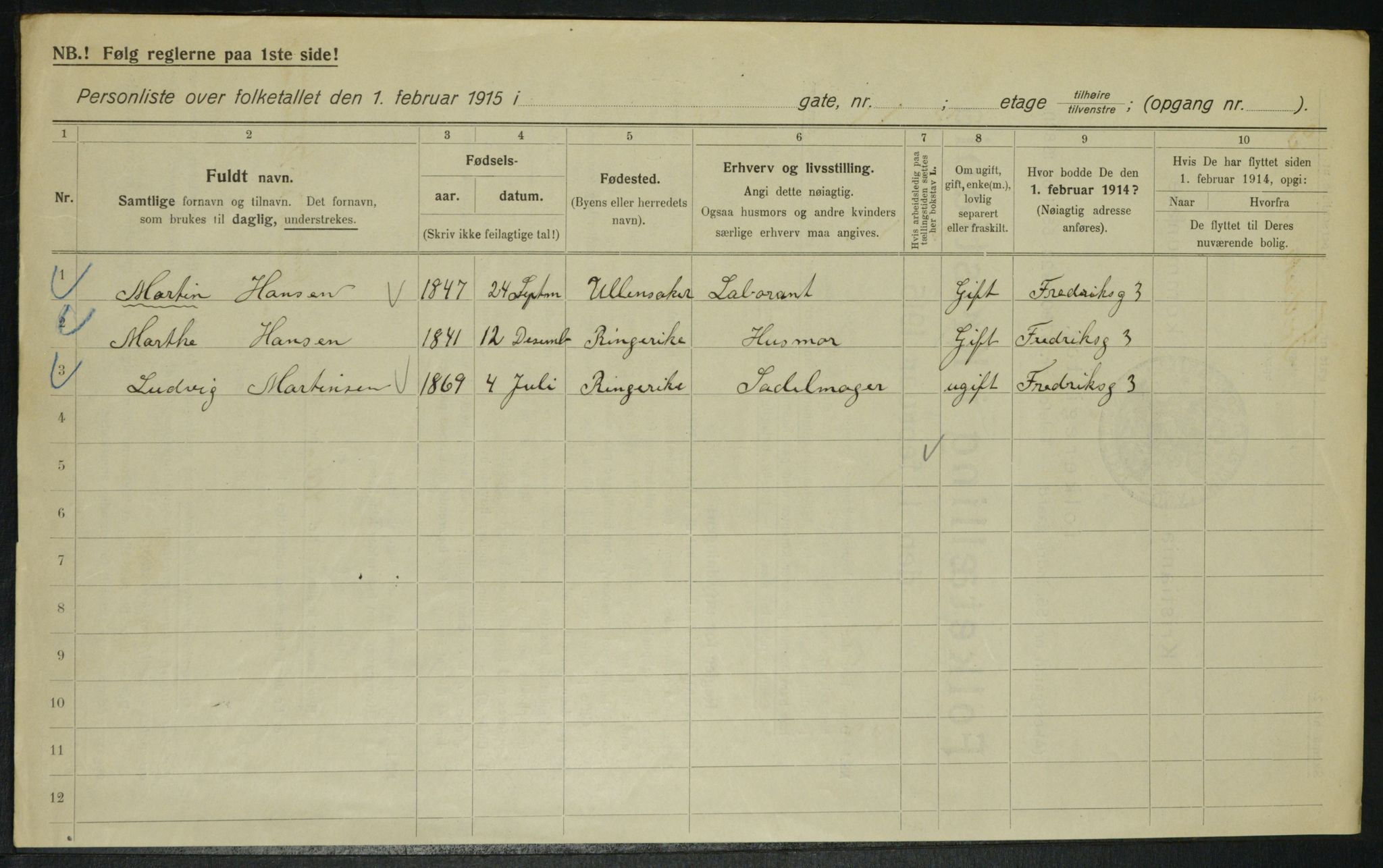 OBA, Municipal Census 1915 for Kristiania, 1915, p. 26158