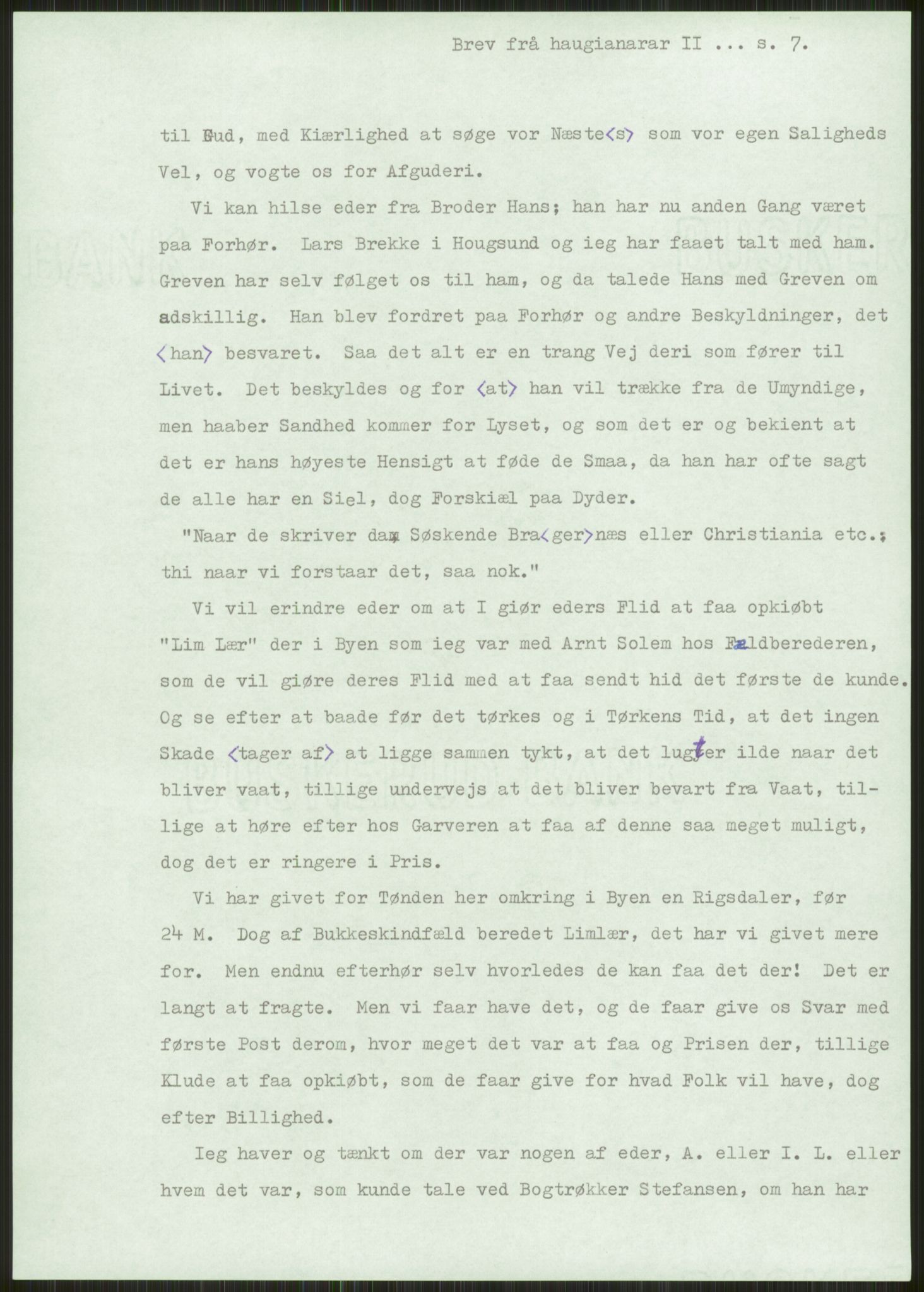 Samlinger til kildeutgivelse, Haugianerbrev, AV/RA-EA-6834/F/L0002: Haugianerbrev II: 1805-1821, 1805-1821, p. 7