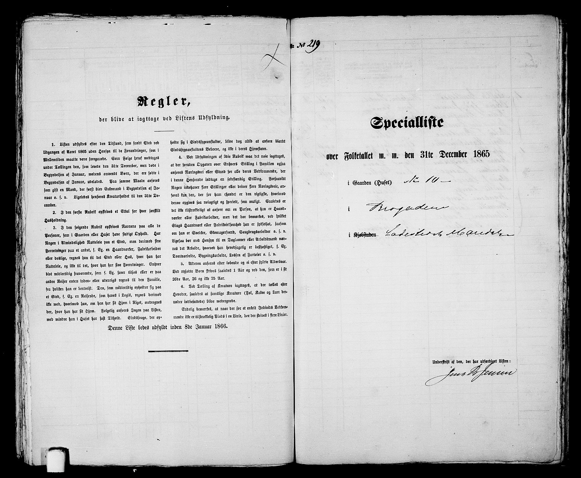 RA, 1865 census for Mandal/Mandal, 1865, p. 440