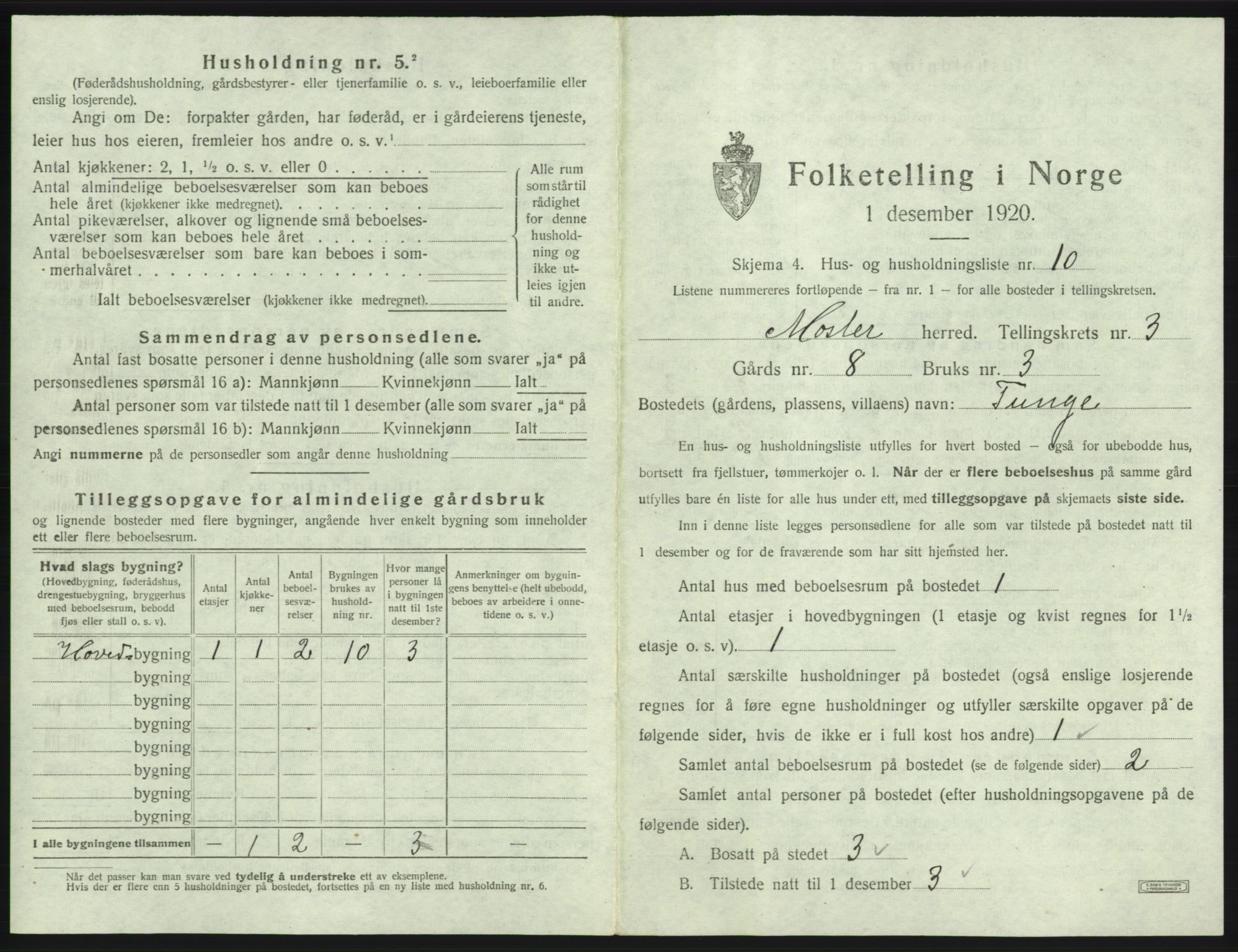 SAB, 1920 census for Moster, 1920, p. 132