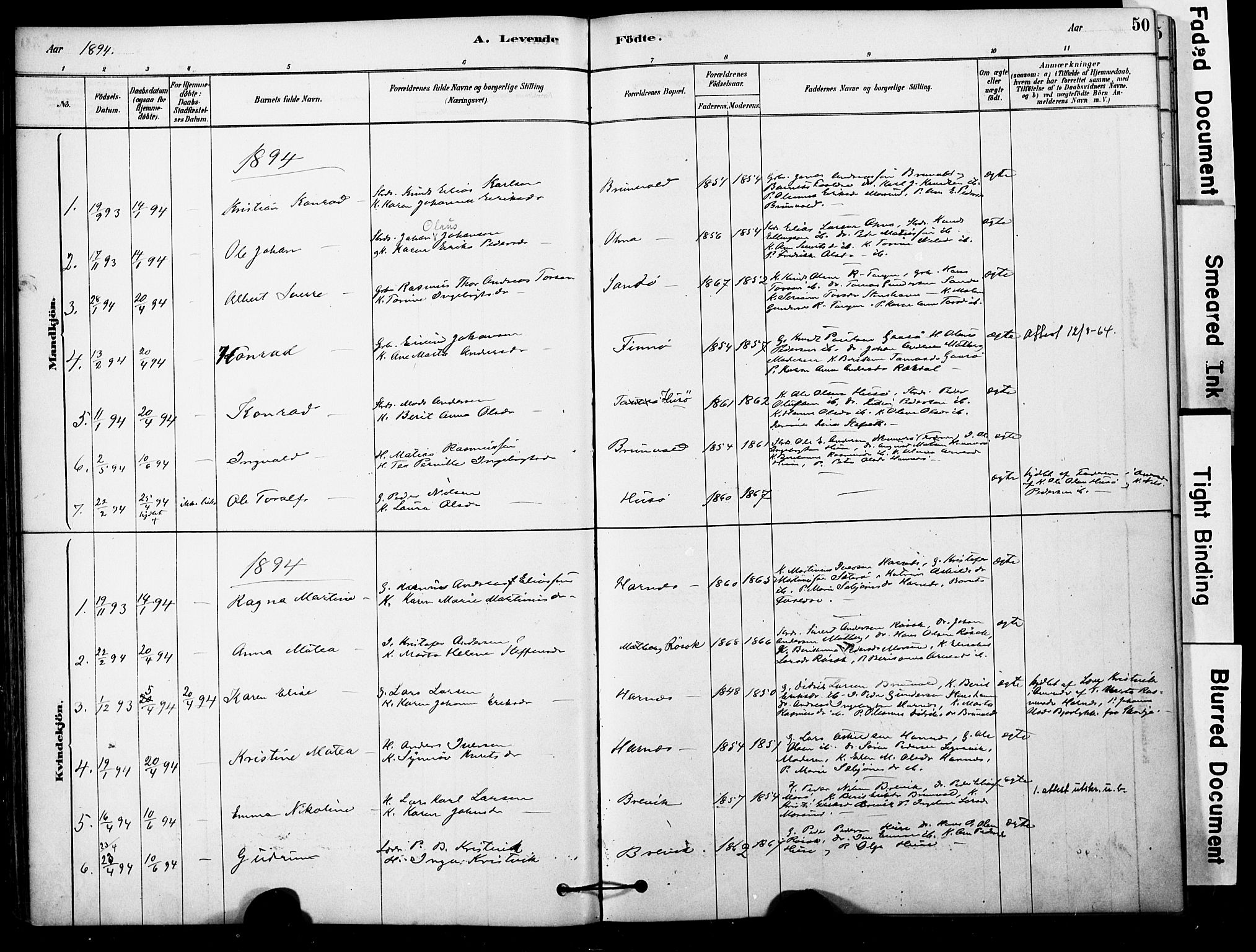 Ministerialprotokoller, klokkerbøker og fødselsregistre - Møre og Romsdal, AV/SAT-A-1454/561/L0729: Parish register (official) no. 561A03, 1878-1900, p. 50