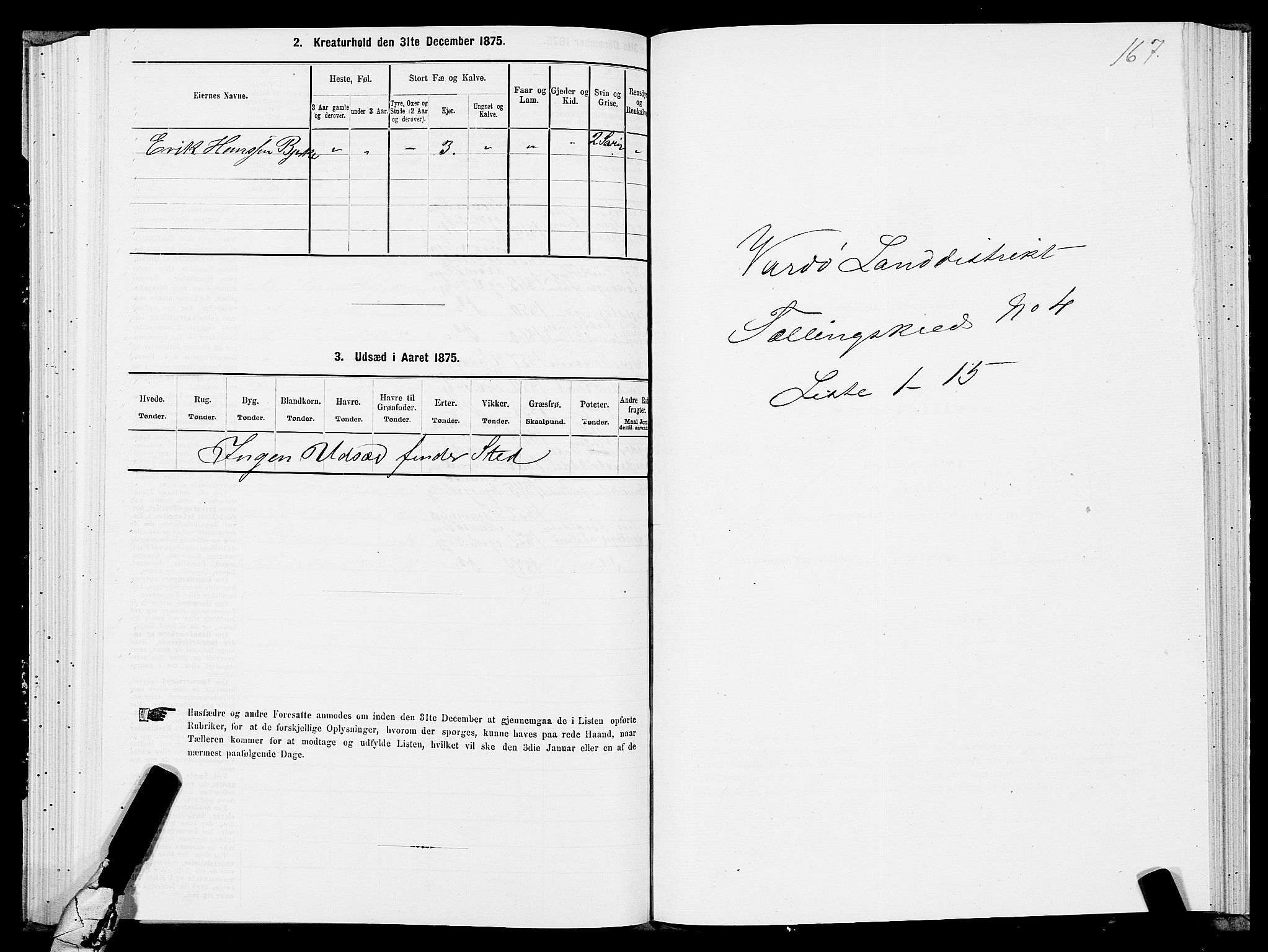 SATØ, 1875 census for 2028L Vardø/Vardø, 1875, p. 1167