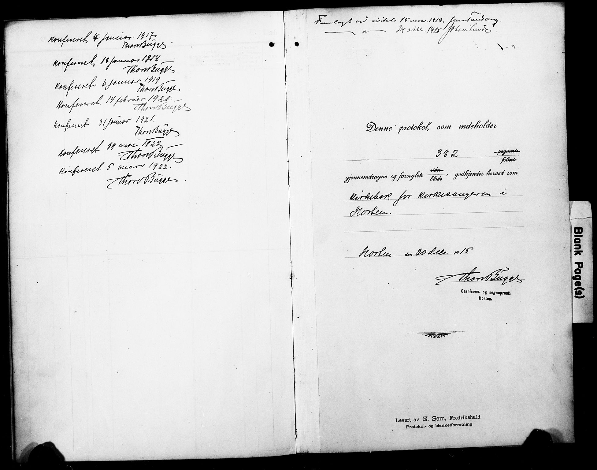 Horten kirkebøker, SAKO/A-348/G/Ga/L0008: Parish register (copy) no. 8, 1916-1926