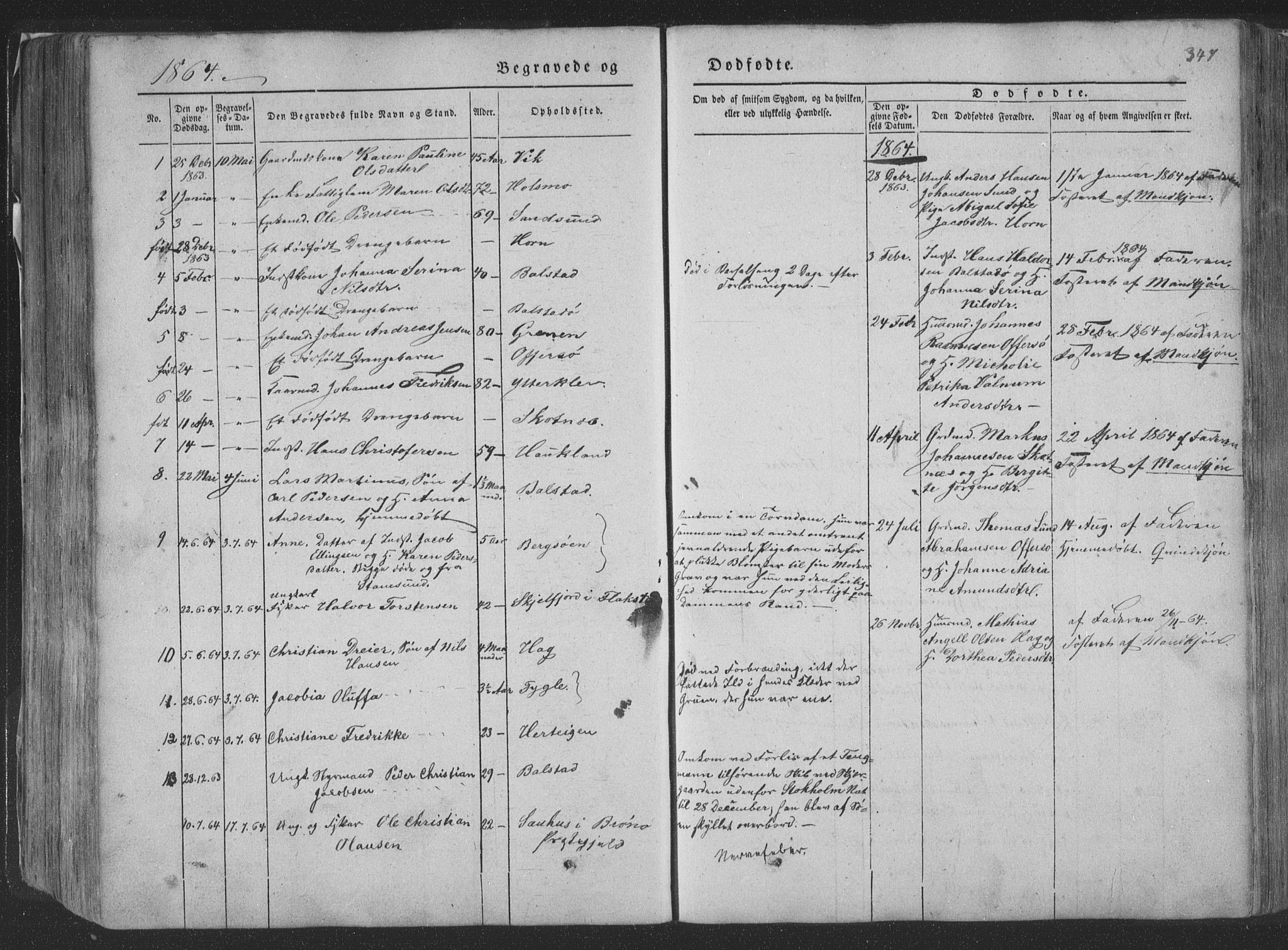 Ministerialprotokoller, klokkerbøker og fødselsregistre - Nordland, AV/SAT-A-1459/881/L1165: Parish register (copy) no. 881C02, 1854-1876, p. 347