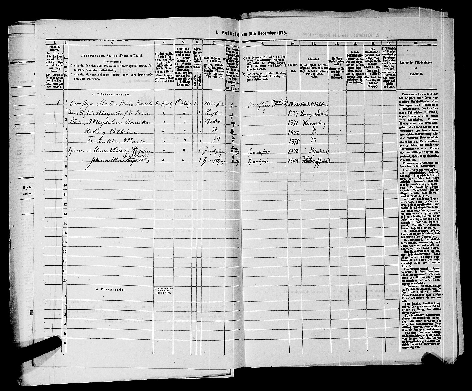 SAKO, 1875 census for 0604B Kongsberg/Kongsberg, 1875, p. 1412