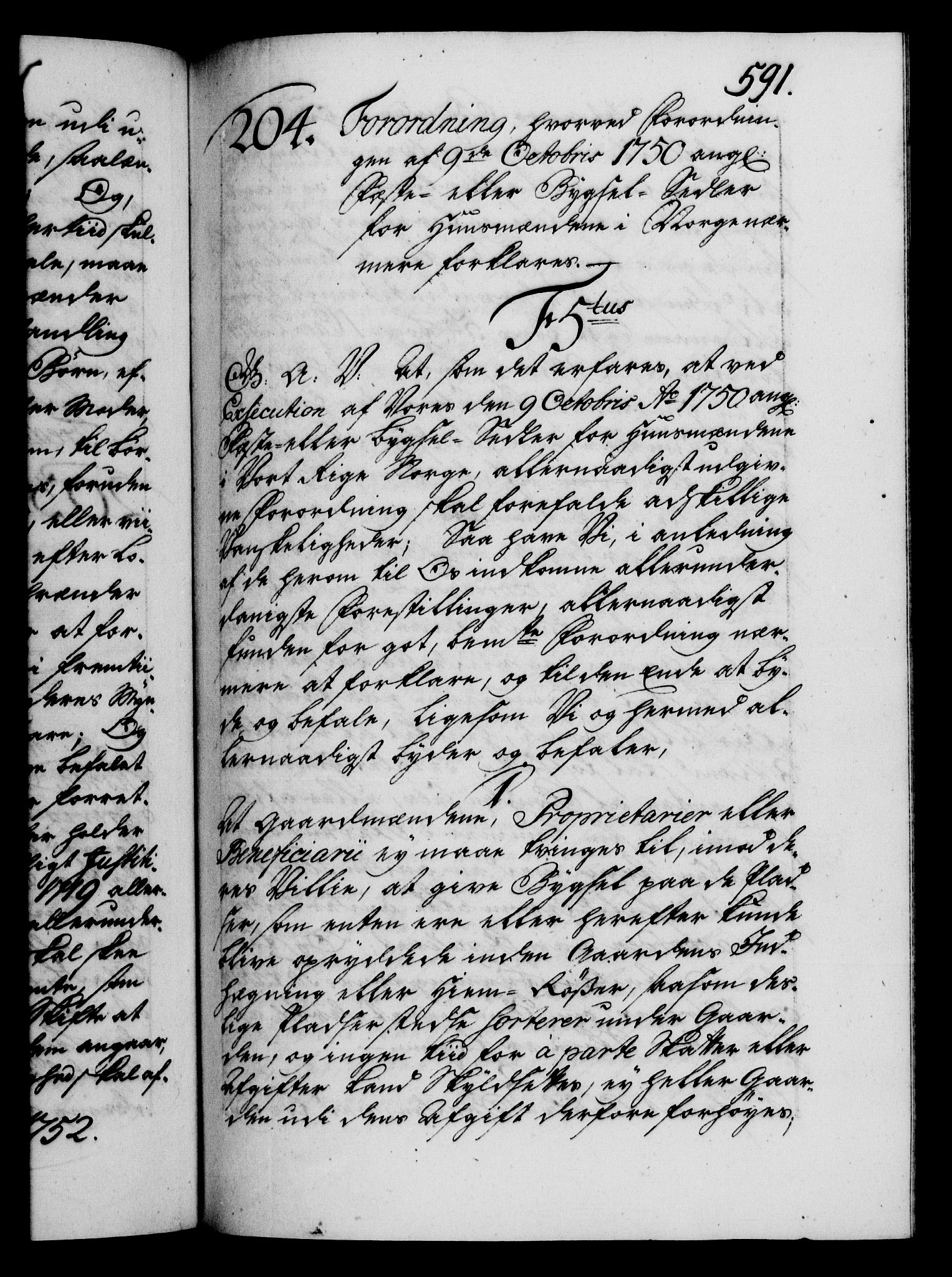 Danske Kanselli 1572-1799, AV/RA-EA-3023/F/Fc/Fca/Fcaa/L0037: Norske registre, 1751-1752, p. 591a