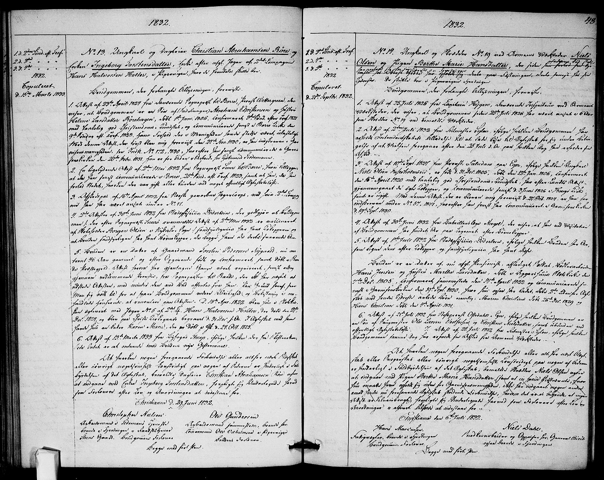 Garnisonsmenigheten Kirkebøker, AV/SAO-A-10846/H/Ha/L0002: Banns register no. I 2, 1829-1835, p. 48